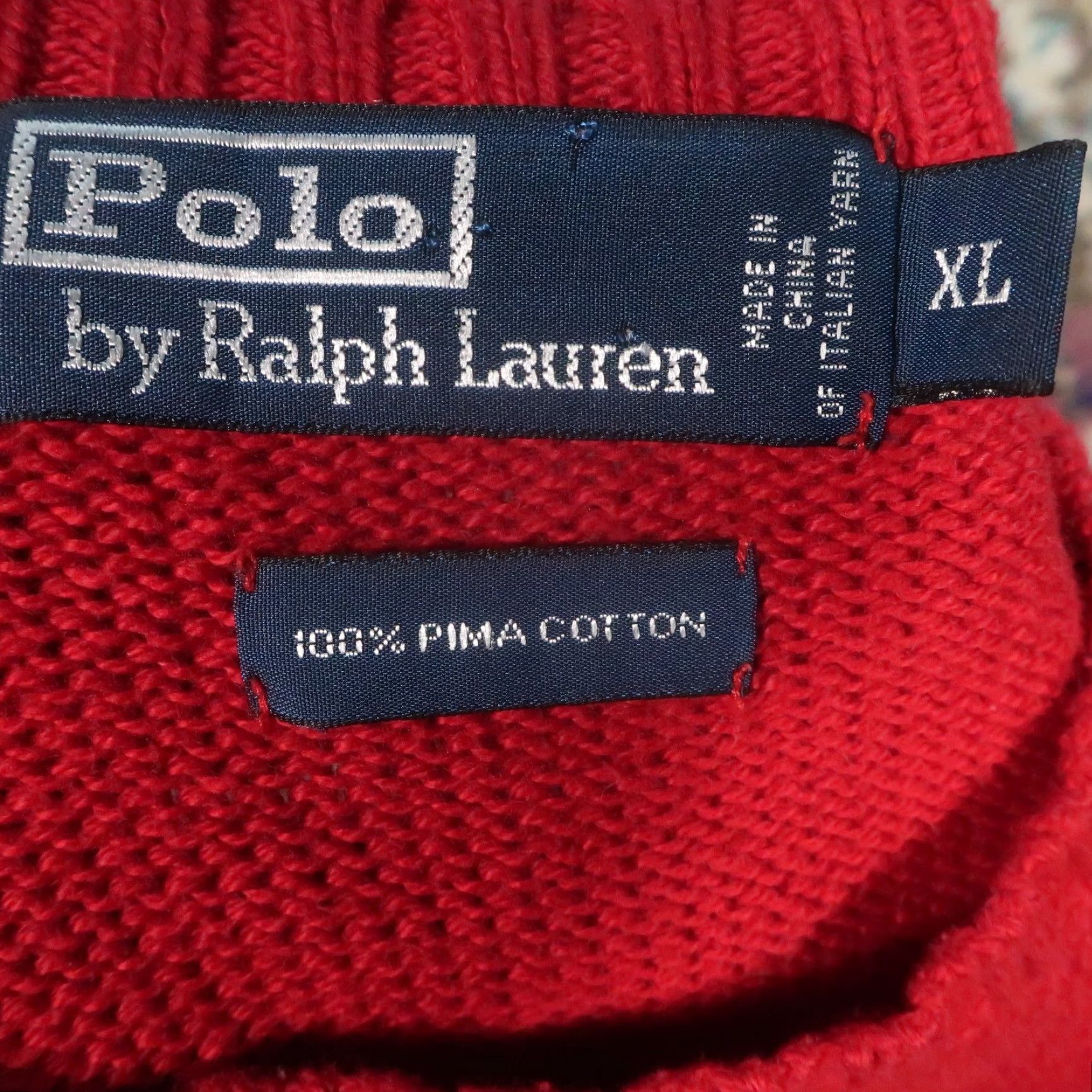 Polo Ralph Lauren VINTAGE Polo Ralph Lauren Sweater Mens XL Red Crew Neck Pullover Knit Solid Logo 90s Grunge Rock Classic Designer Casual All Seasons Size US XL / EU 56 / 4 - 4 Thumbnail