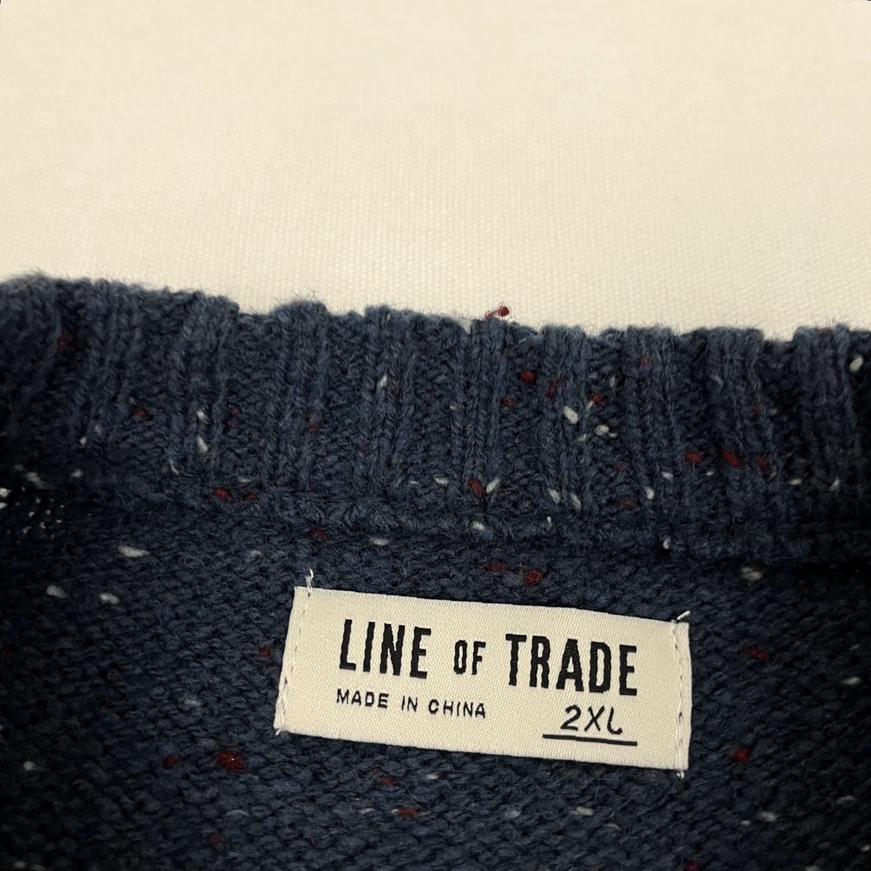 Vintage Line of Trade Sweater Men 2XL Blue Wool Blend Corduroy Elbow Pad Pullover Jumper Size US XXL / EU 58 / 5 - 2 Thumbnail