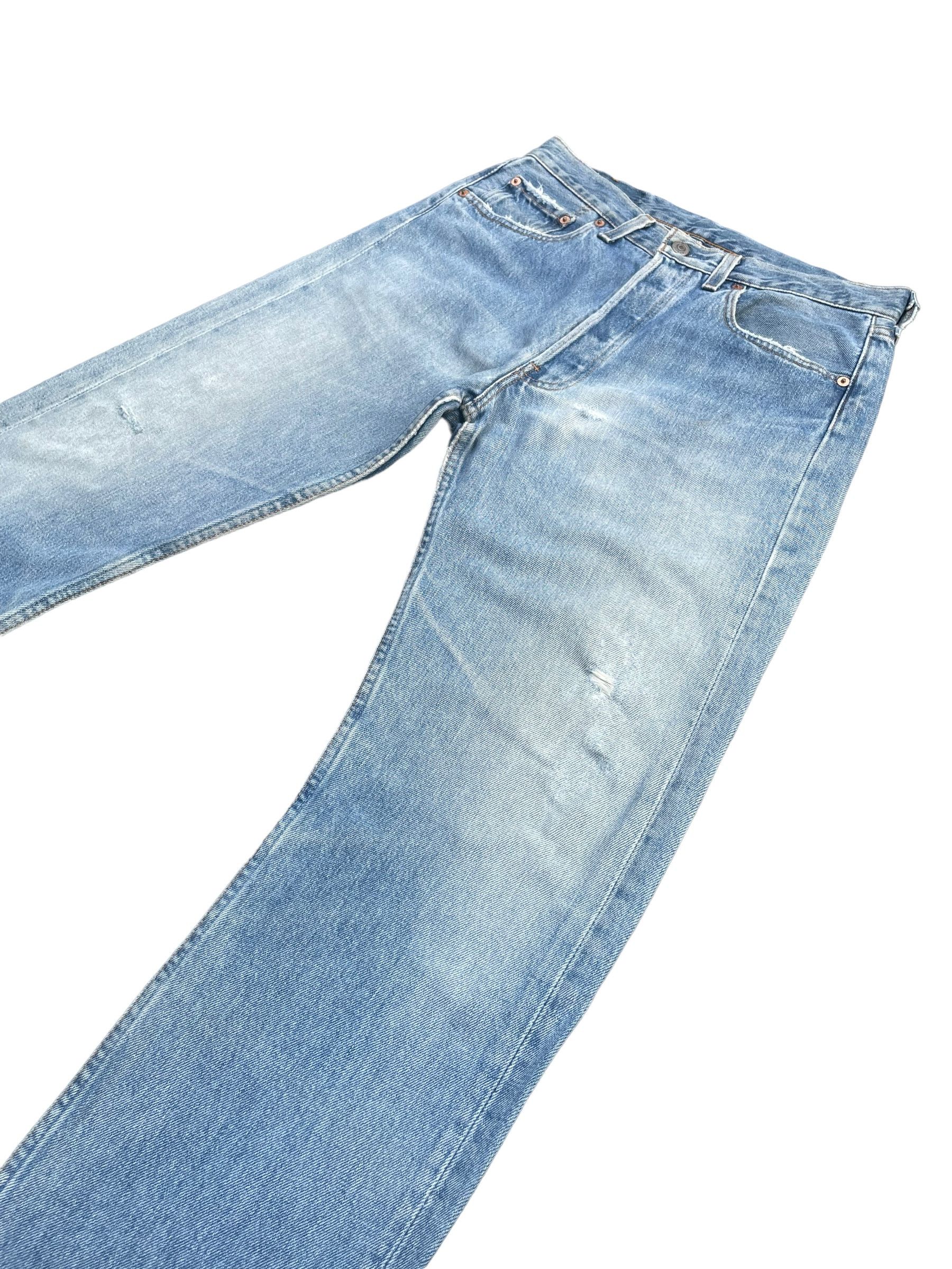 Levi's Vintage 1997 Levis 501 e Faded Distresed Denim Size US 31 - 2 Thumbnail
