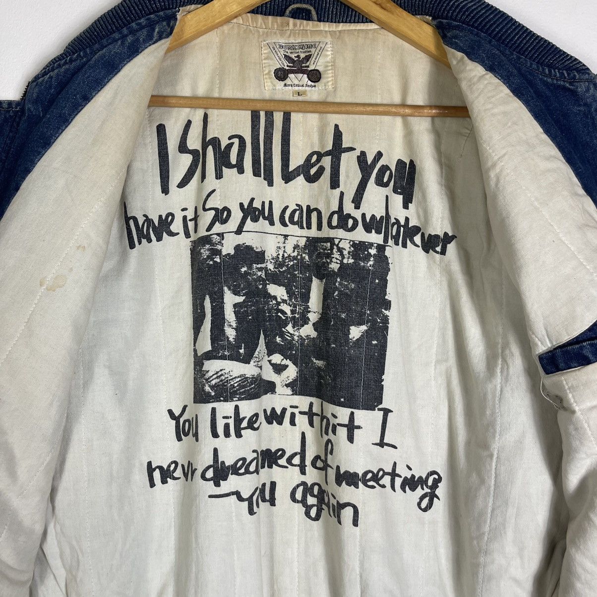 Indigo × Issey Miyake × Japanese Brand Vintage Berkshine Inspired Issey Miyake Indigo Denim Bomber Size US L / EU 52-54 / 3 - 7 Thumbnail