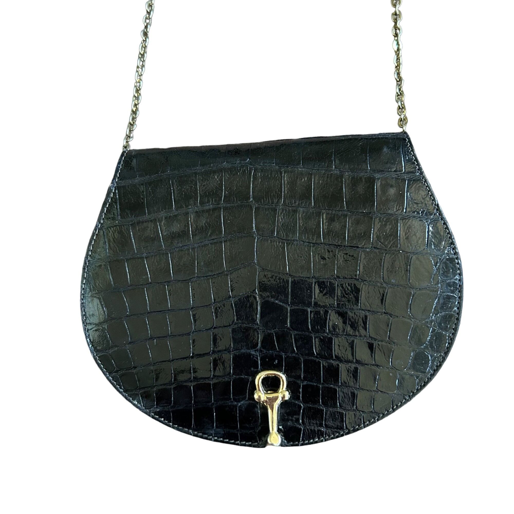 Vintage Vintage Black Leather Animal Print Embossed Crossbody Bag Ch Size ONE SIZE - 2 Thumbnail