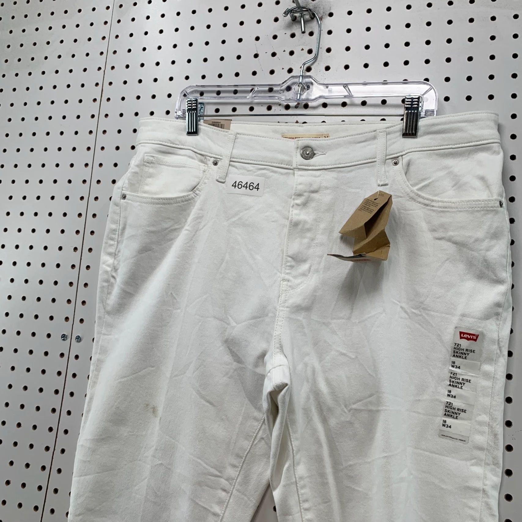 Levi's VINTAGE Levis 721 High Rise Skinny Anke Pants Womens 18 W34 White Slim NWT Size 24" / US 00 / IT 34 - 7 Thumbnail