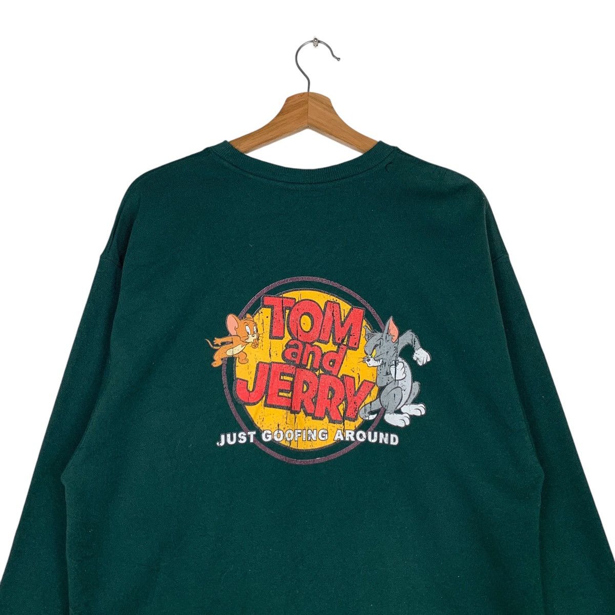 Japanese Brand TOM & JERRY Graphics Printed Green Sweatshirt #1538-C69 Size US M / EU 48-50 / 2 - 2 Thumbnail