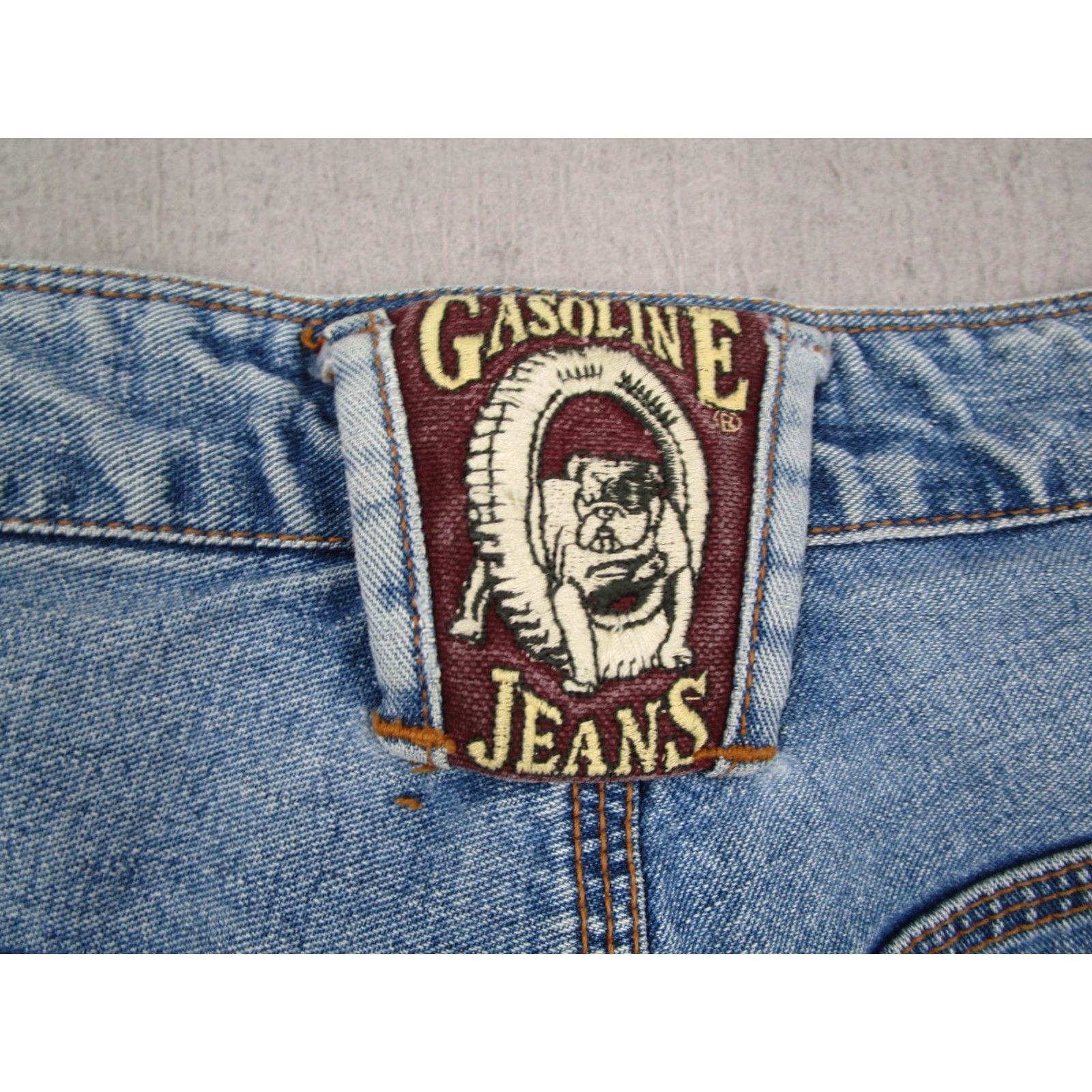 Denime VINTAGE Gasoline Jeans Mens Jeans 40 Light Wash Carpenter Hammer Loop Denim Pants 90s Mens 40 Light Blue Retro Denim Pants Size US 40 / EU 56 - 6 Thumbnail