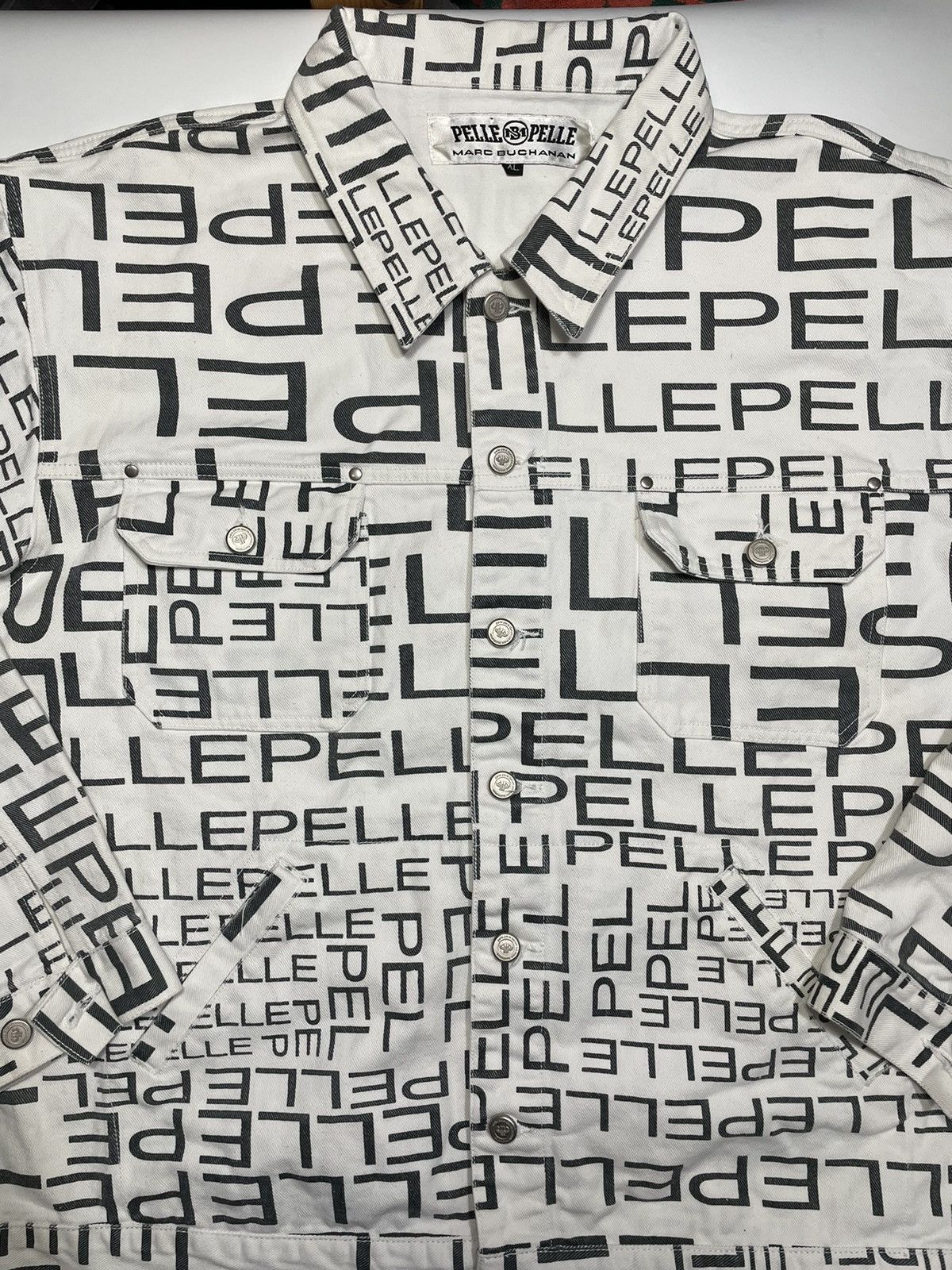 Pelle Pelle Marc Buchanan Pelle pelle Fullprint Denim Jacket monogram Size US XL / EU 56 / 4 - 3 Thumbnail