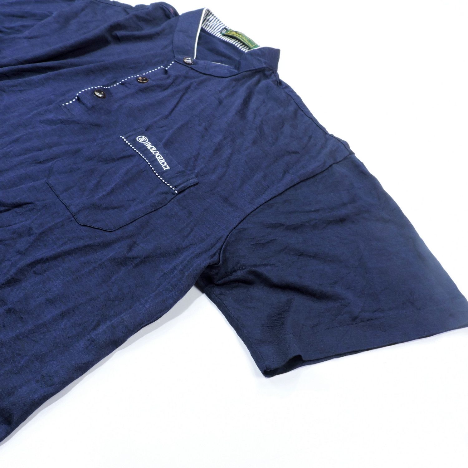 Paolo Gucci PAOLO GUCCI COLLARLESS POLO SHIRT Size US L / EU 52-54 / 3 - 11 Thumbnail