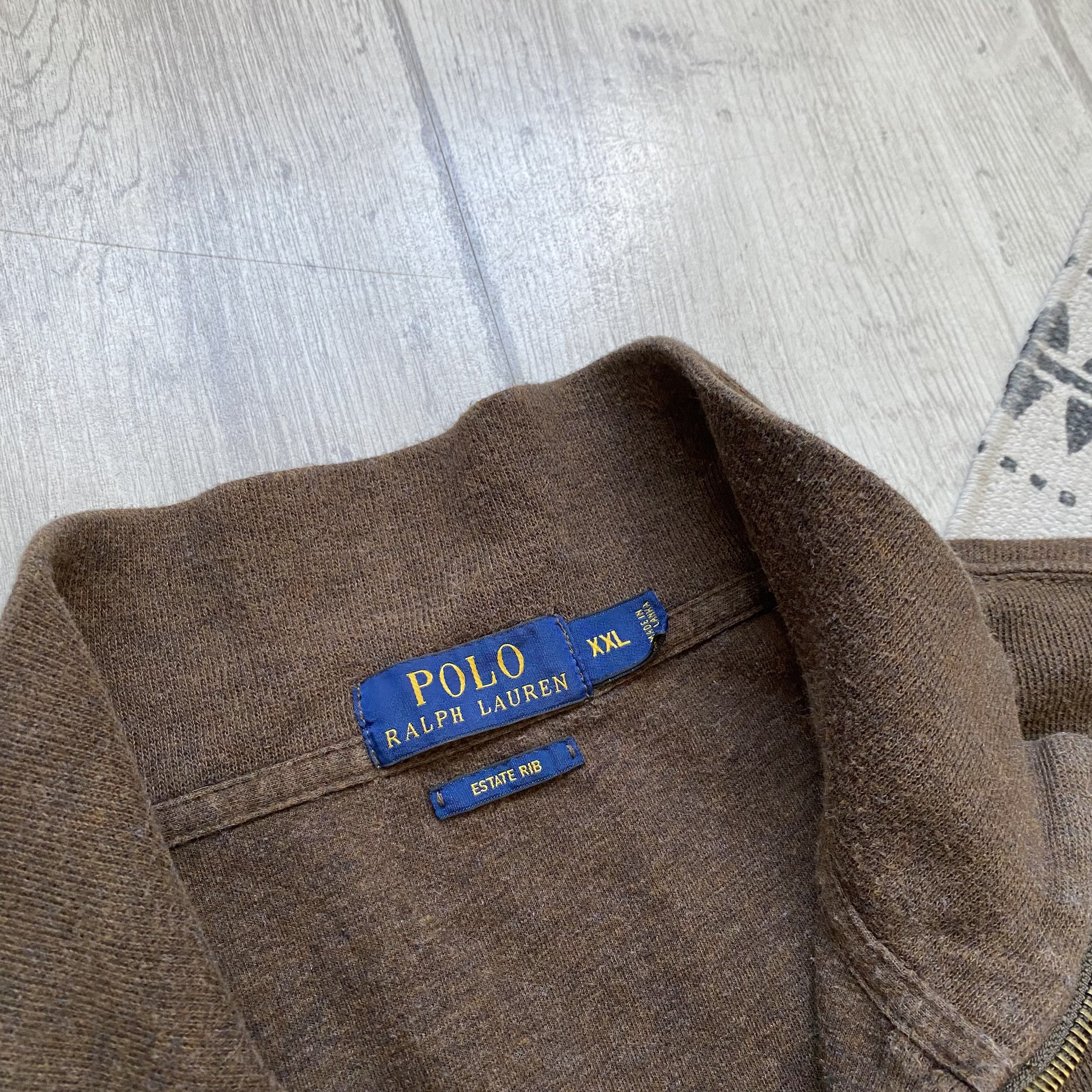 Polo Ralph Lauren 🤎Vintage Polo Ralph Lauren Brown Sweater Zip 1/3 distressed Size US XXL / EU 58 / 5 - 7 Thumbnail