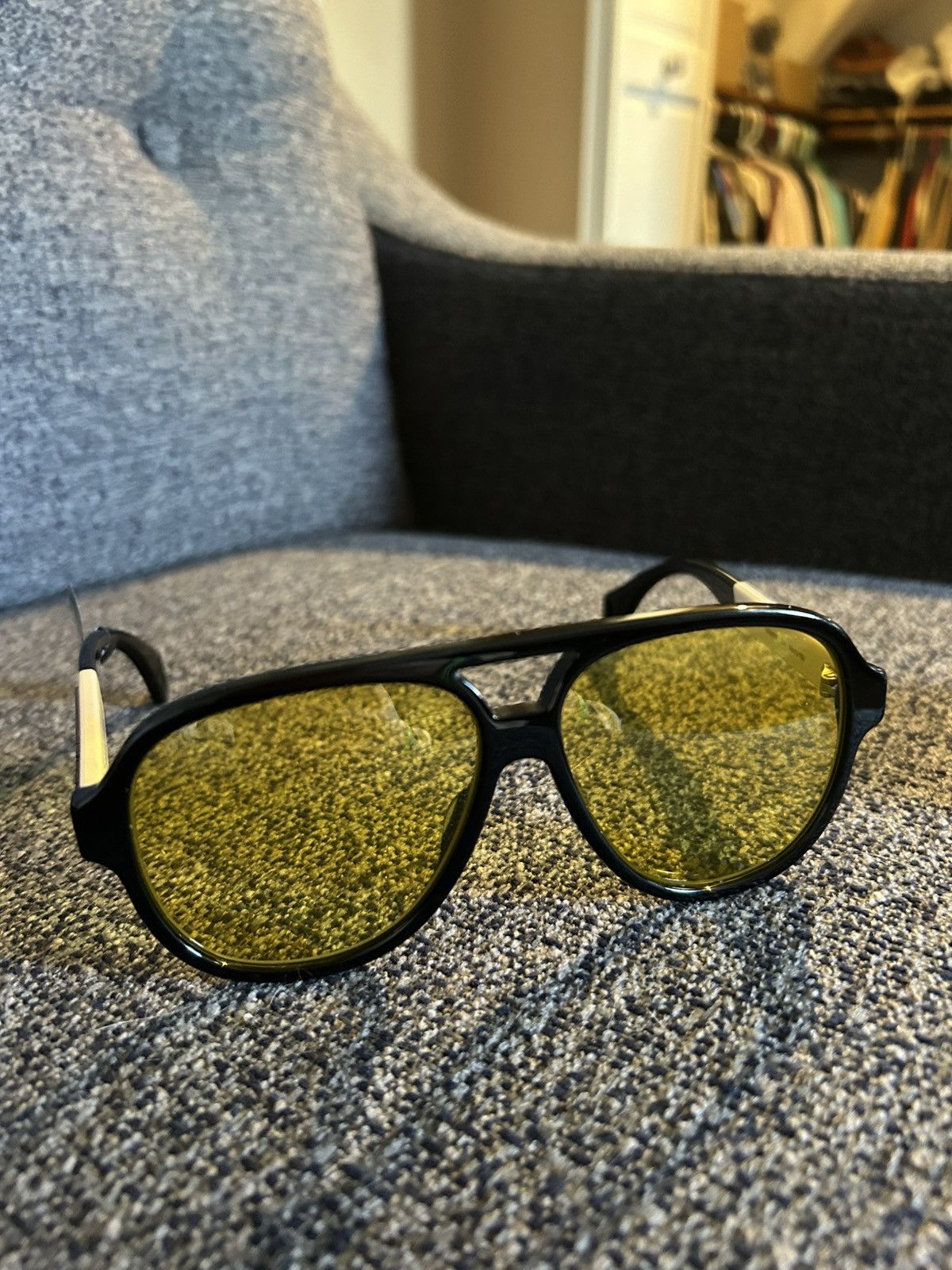 Gucci Gucci GG0463S 001 Oversized Black Acetate Pilot Sunglasses Size ONE SIZE - 2 Thumbnail
