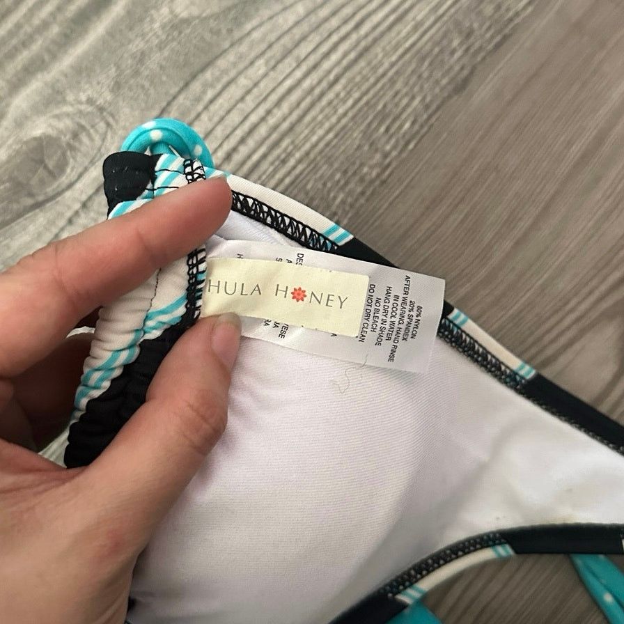 Other hula honey blue black white striped halter bikini top Size M / US 6-8 / IT 42-44 - 4 Thumbnail