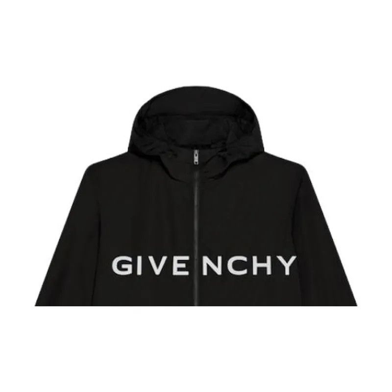 Givenchy o1srvl11e0625 Logo Printed Windbreaker Jacket in Black Size US L / EU 52-54 / 3 - 3 Thumbnail