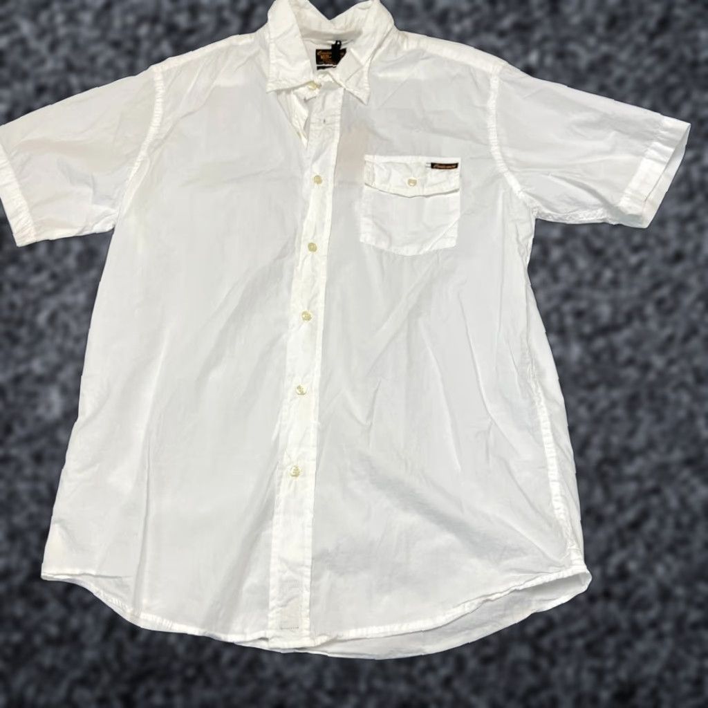Vintage Civilianaire Shirt Men Medium White Cotton Wash And Wear Button Up Everyday Wear Short Sleeve Casual Knit Size US M / EU 48-50 / 2 - 1 Thumbnail