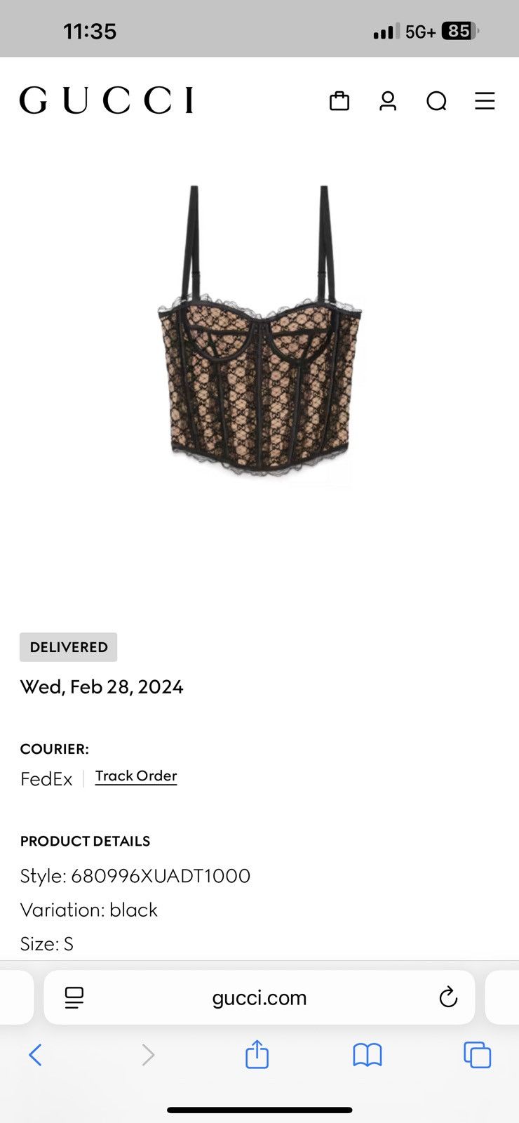 Gucci Gucci Black Lace Corset Top Bustier NWT Authentic w/ Box Size S / US 4 / IT 40 - 5 Thumbnail