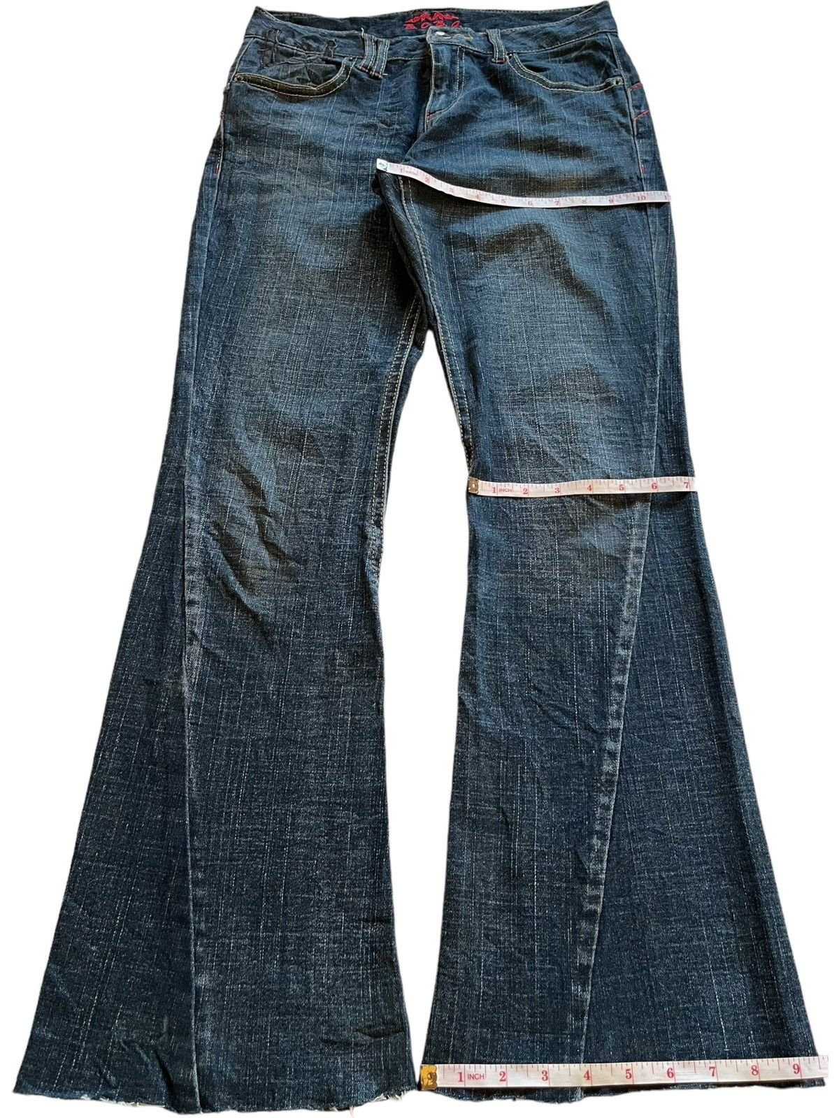 BCBGeneration × Bcbgmaxazria × Japanese Brand SALES🔥Vintage Japanese Buckle Back Spiral Leg Flare Jeans Size 30" / US 8 / IT 44 - 14 Thumbnail