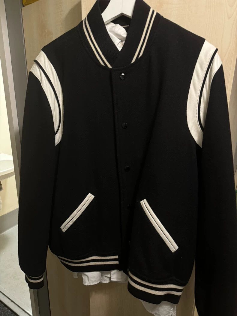 Yves Saint Laurent YSL Classic Black and White Baseball Jacket Size US XXL / EU 58 / 5 - 1 Thumbnail