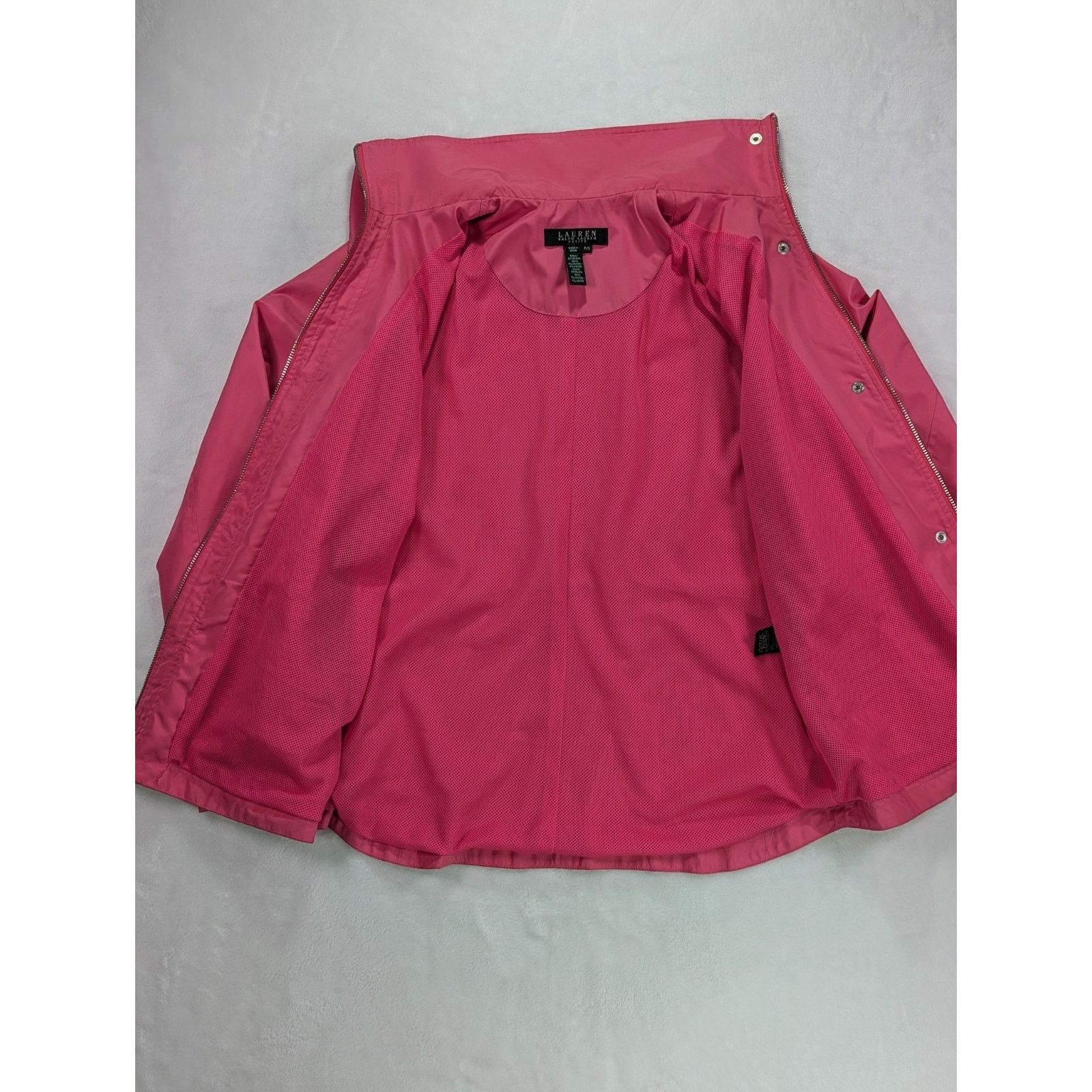 Lauren Ralph Lauren Size S Petite Pink Windbreaker Dual Zip w/Snap Overlay Lined Size S / US 4 / IT 40 - 6 Thumbnail