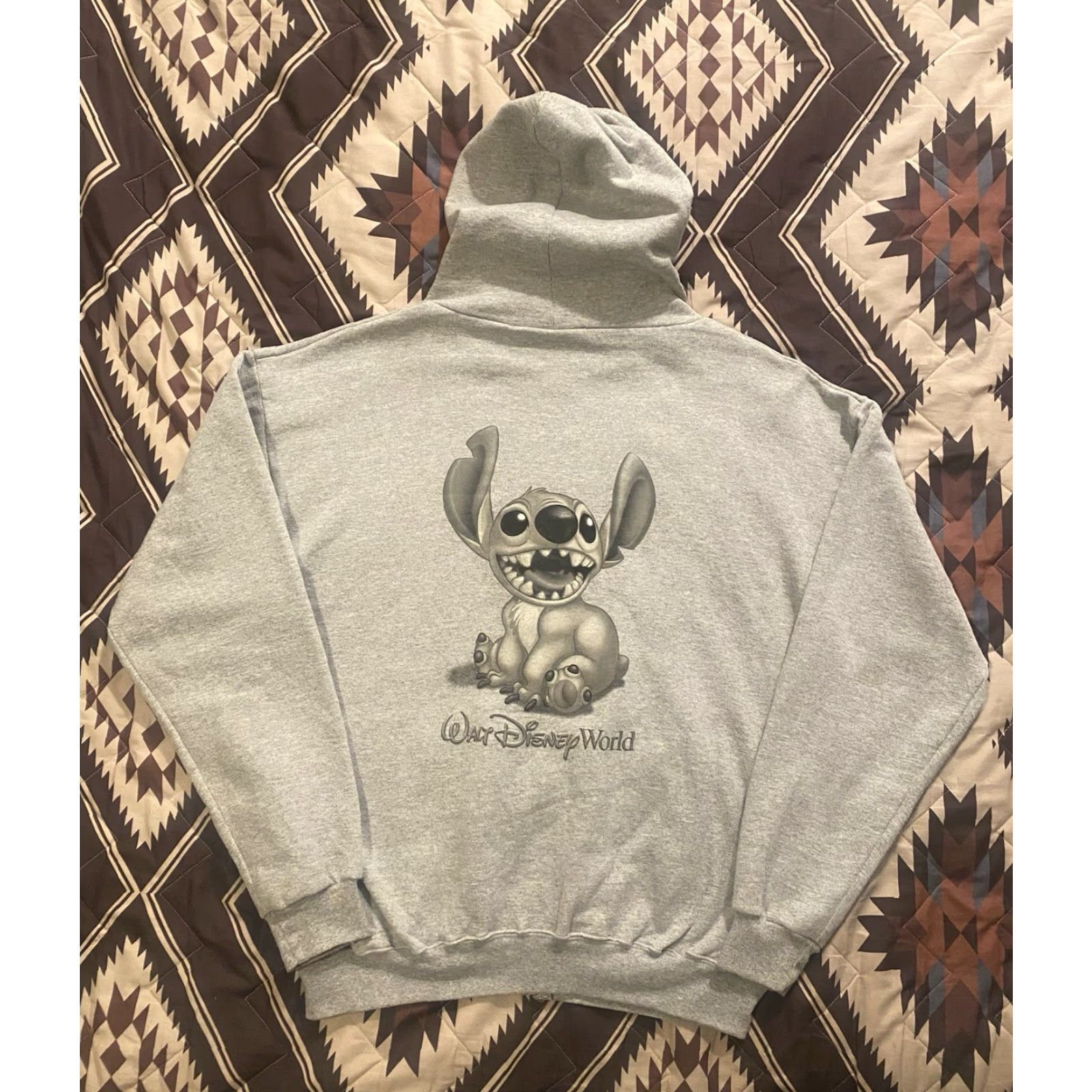 Disney Walt Disney World Lilo & Stitch Full Zip Hoodie Stitch Print Gray Adult XL Hoodie, Graphic Print, Zip, Crew Neck, Cotton Fleece, Men, Cartoon, Hooded Size US XL / EU 56 / 4 - 3 Thumbnail
