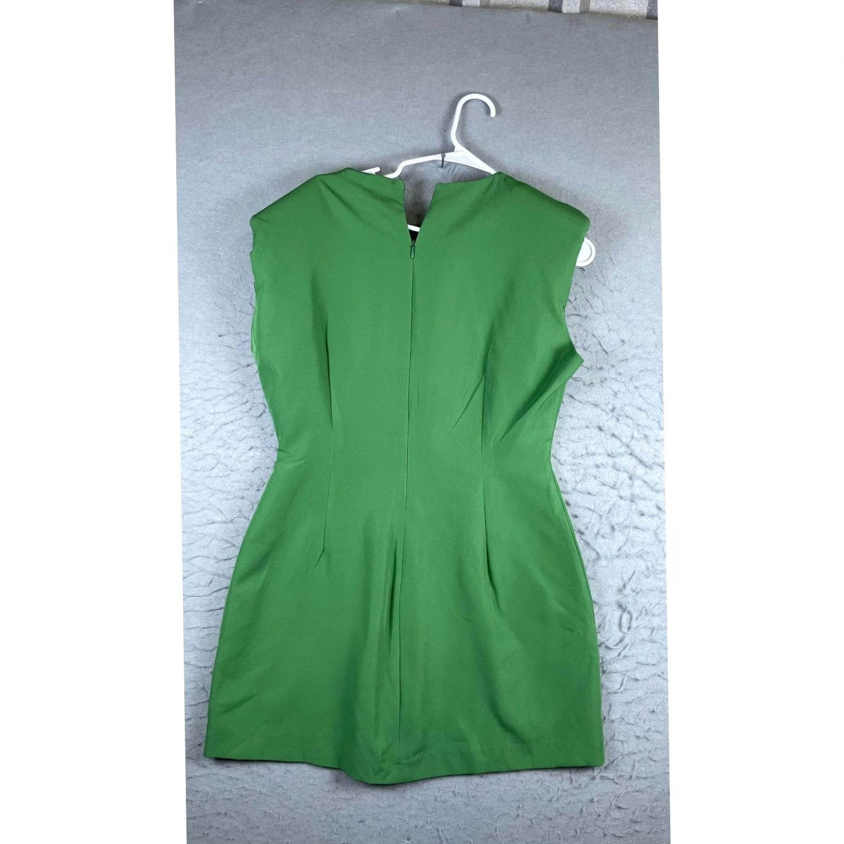 Zara Zara Mini Dress Womens L Green Sleeveless Padded Shoulder Round Neck Zip Size L / US 10 / IT 46 - 3 Thumbnail