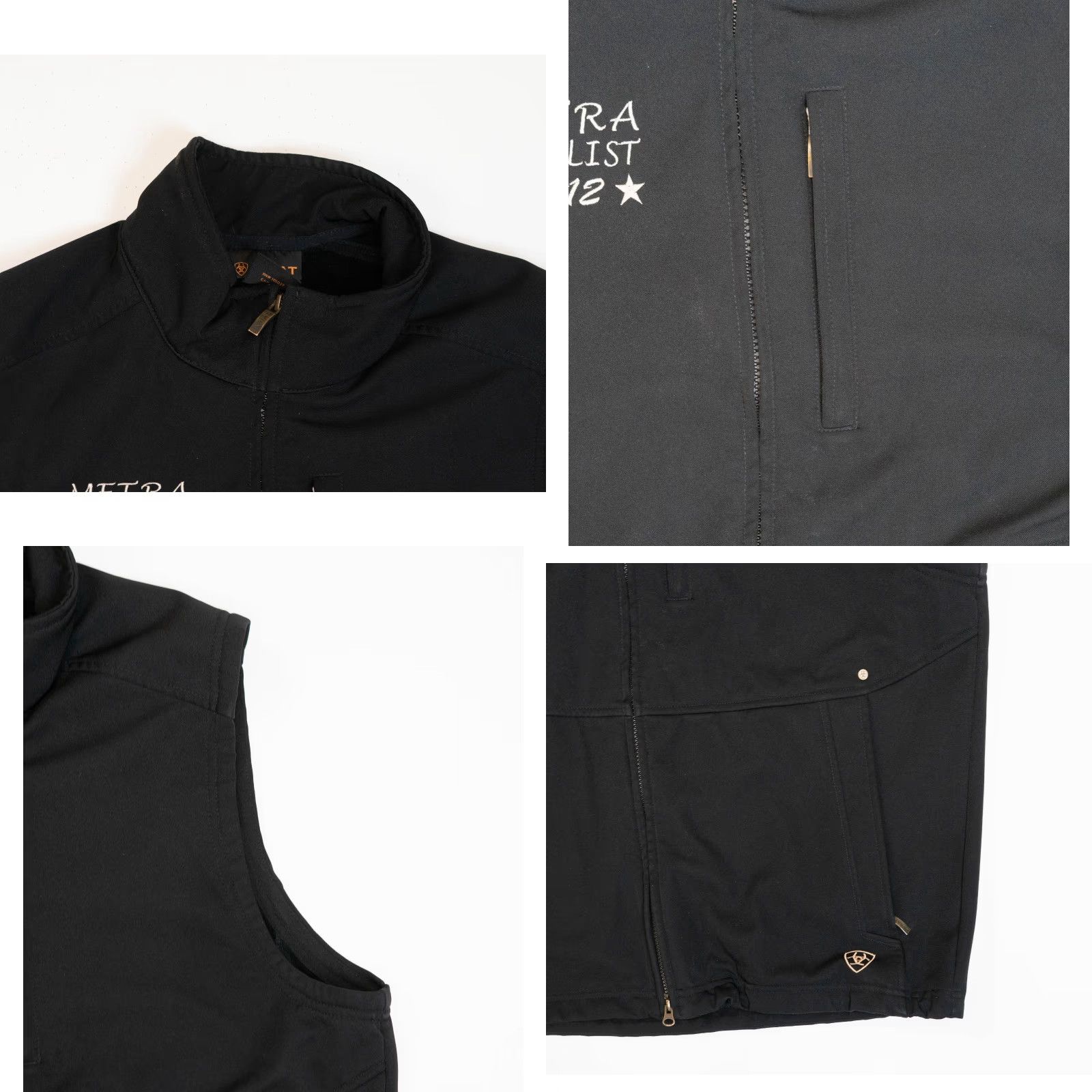 Ariat Ariat Vest Men's XL Black Fleece Lined Full Zip Up Jacket Mock Neck Logo Windbreaker ANSI? Size US XL / EU 56 / 4 - 9 Thumbnail