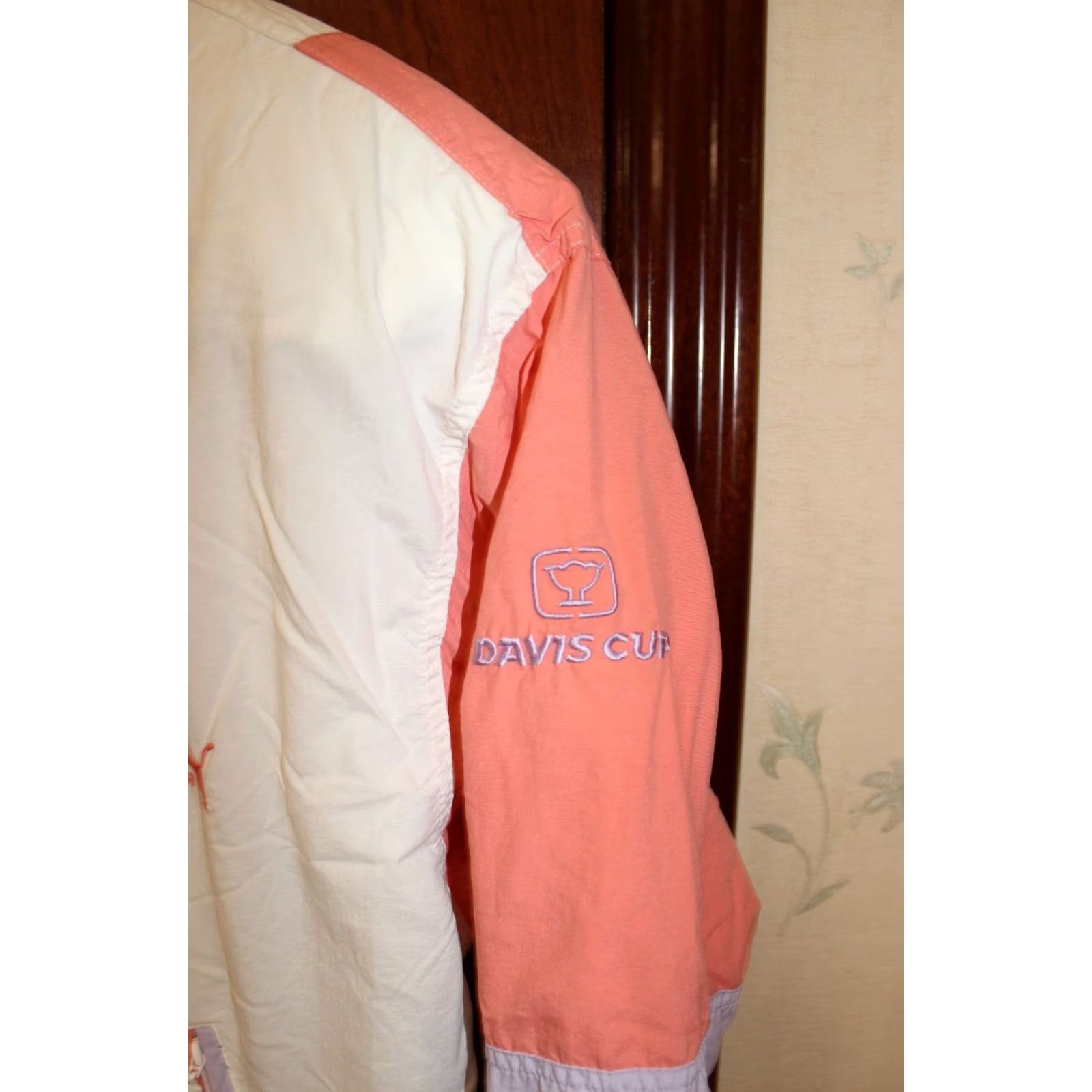 Puma VINTAGE Puma Davis Cup Jacket Women Tennis - Cotton - Size S - Creme/Pink/White - Long Sleeve - Zip Closure Size S / US 4 / IT 40 - 4 Thumbnail