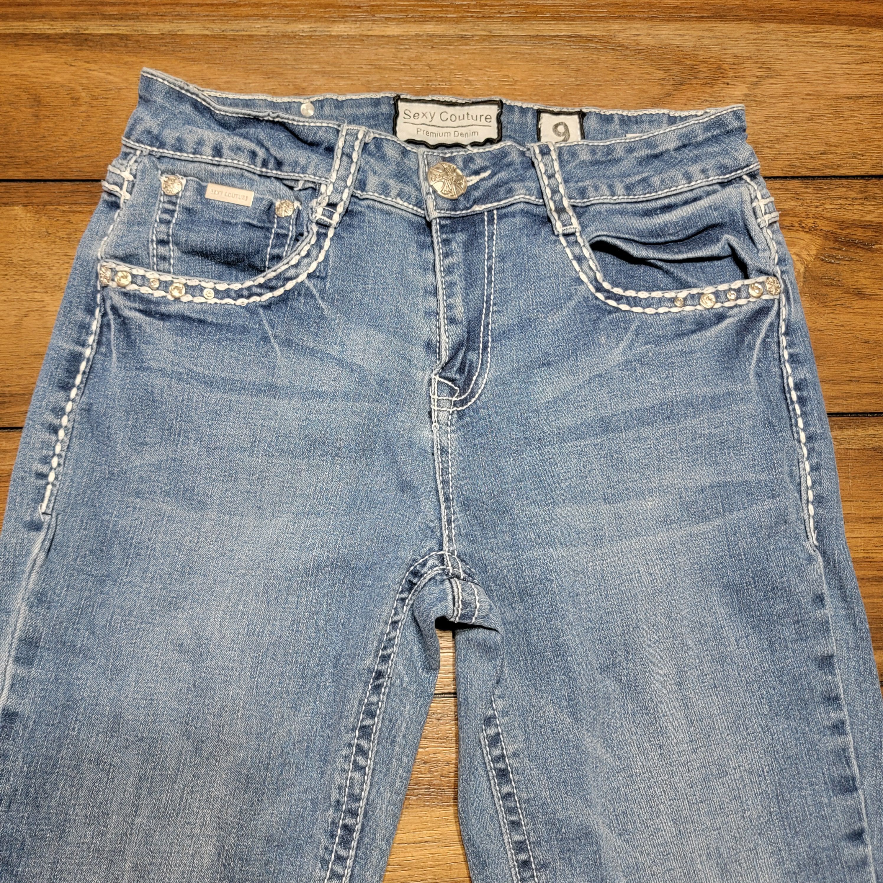 Other Sexy Couture Premium Denim Jeans Bling Pockets - Junior 9 Size 28" / US 6 / IT 42 - 2 Thumbnail