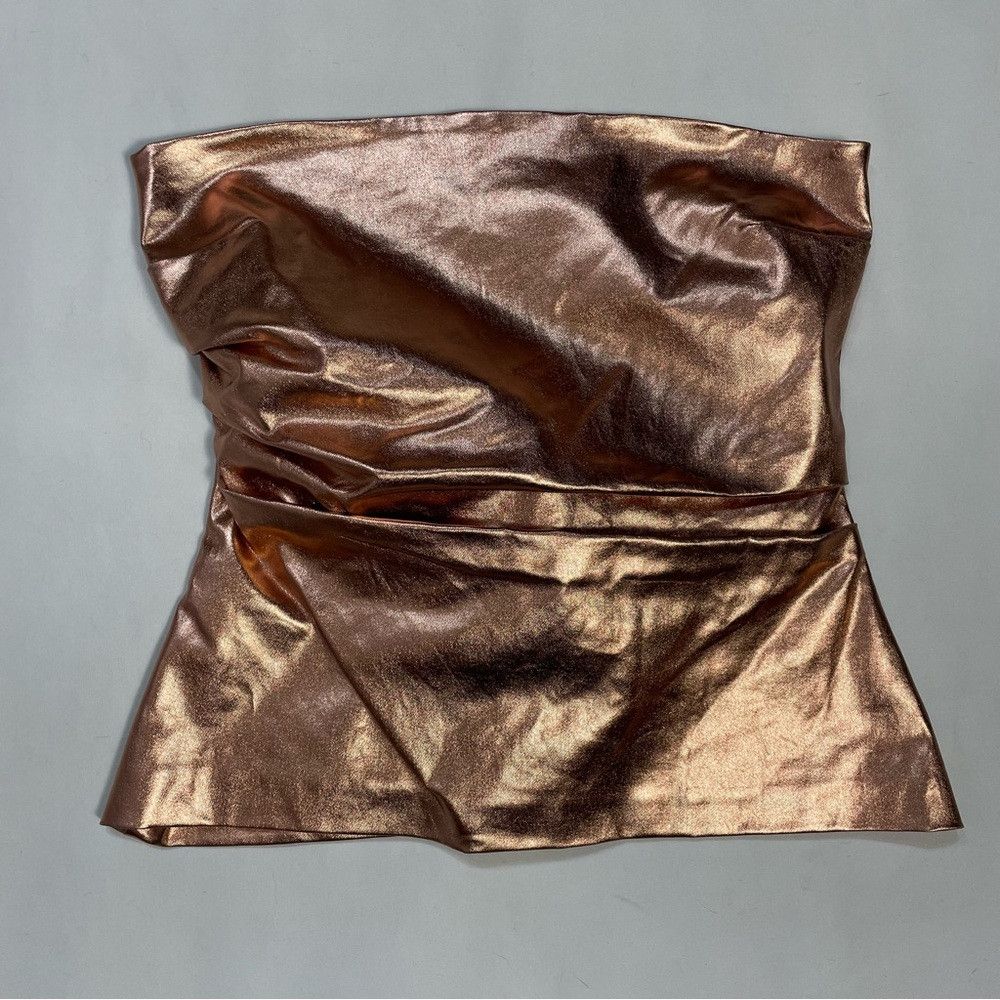 Zara NWT New Zara Metallic Strapless Gold Top Size S Size S / US 4 / IT 40 - 4 Thumbnail