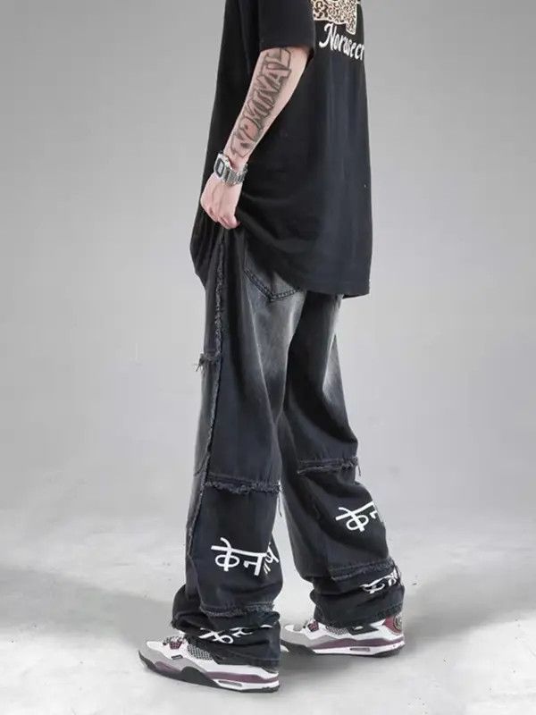 Japanese Brand Hirota x Maeda Street Hip Hop Black Gradient Wide Leg Jeans Size US 32 / EU 48 - 5 Thumbnail