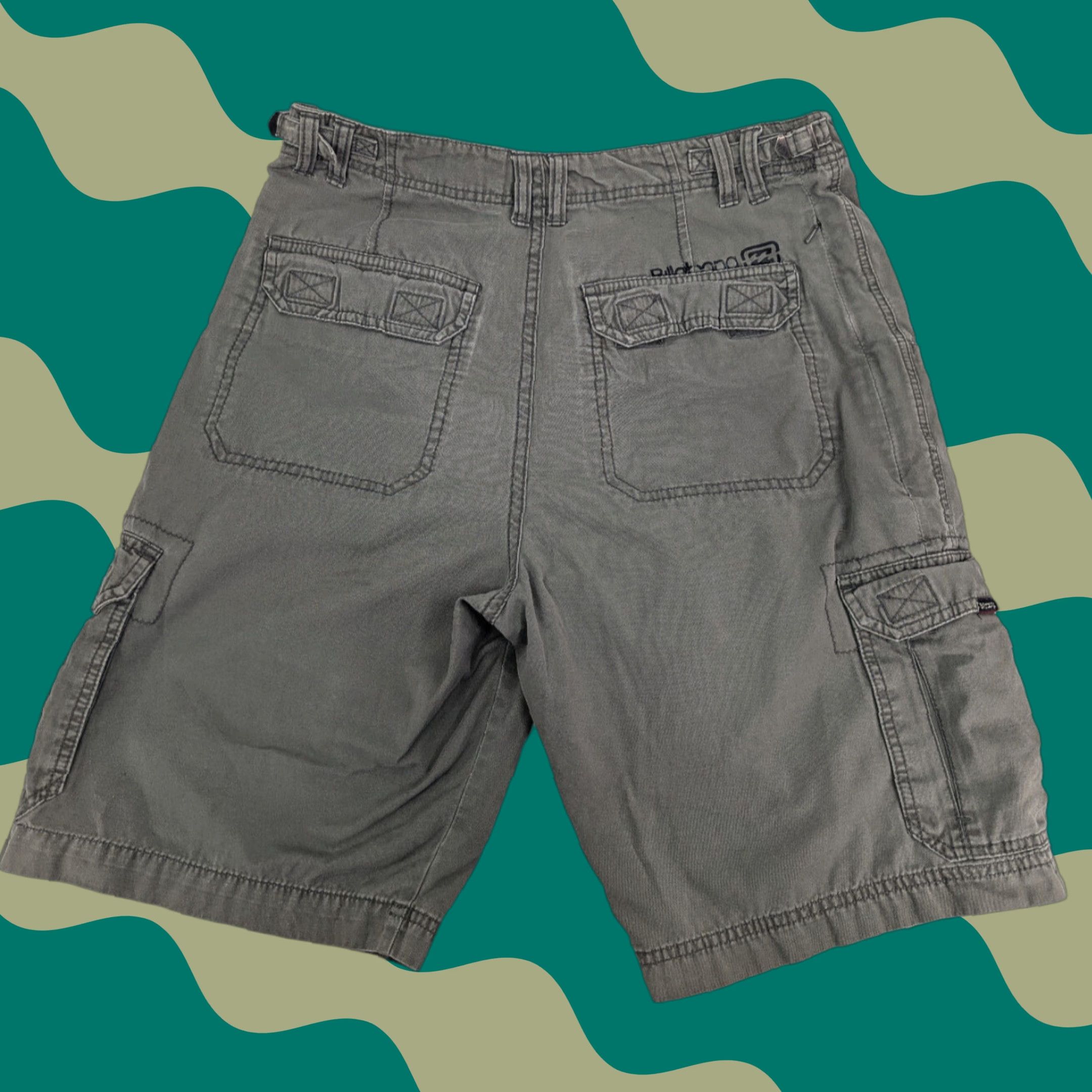 Billabong VINTAGE Billabong Cargo 8 Pocket Shorts Men’s Size 31 Green Grey Skate Y2K Baggy Size US 31 - 1 Thumbnail