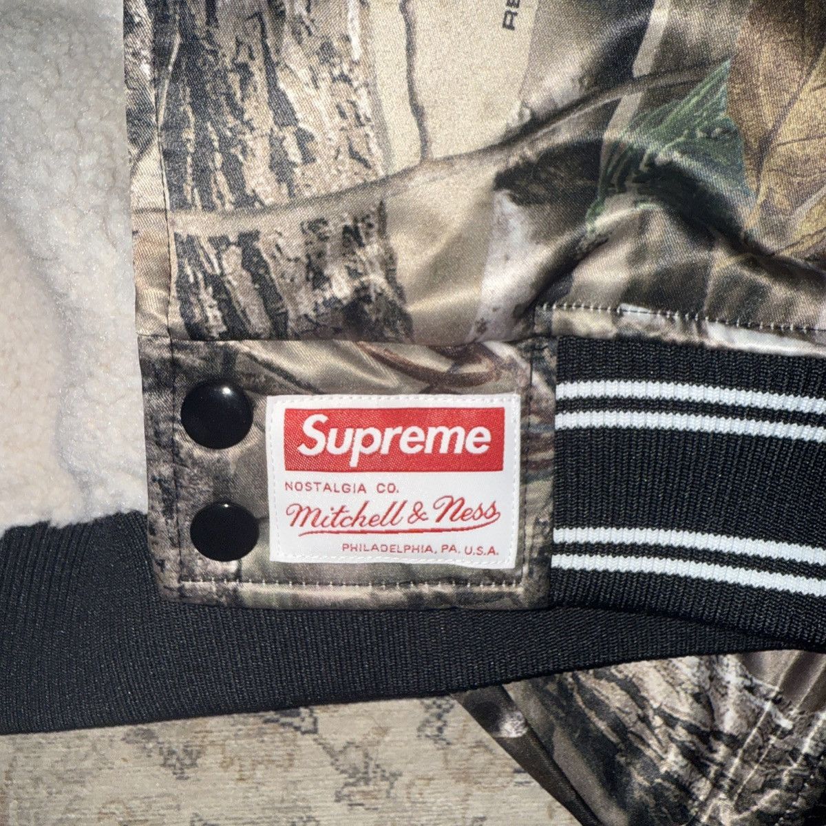 Mitchell & Ness × Supreme Supreme®/Mitchell & Ness® Lined Hooded Satin Varsity Jacket Size US L / EU 52-54 / 3 - 5 Thumbnail