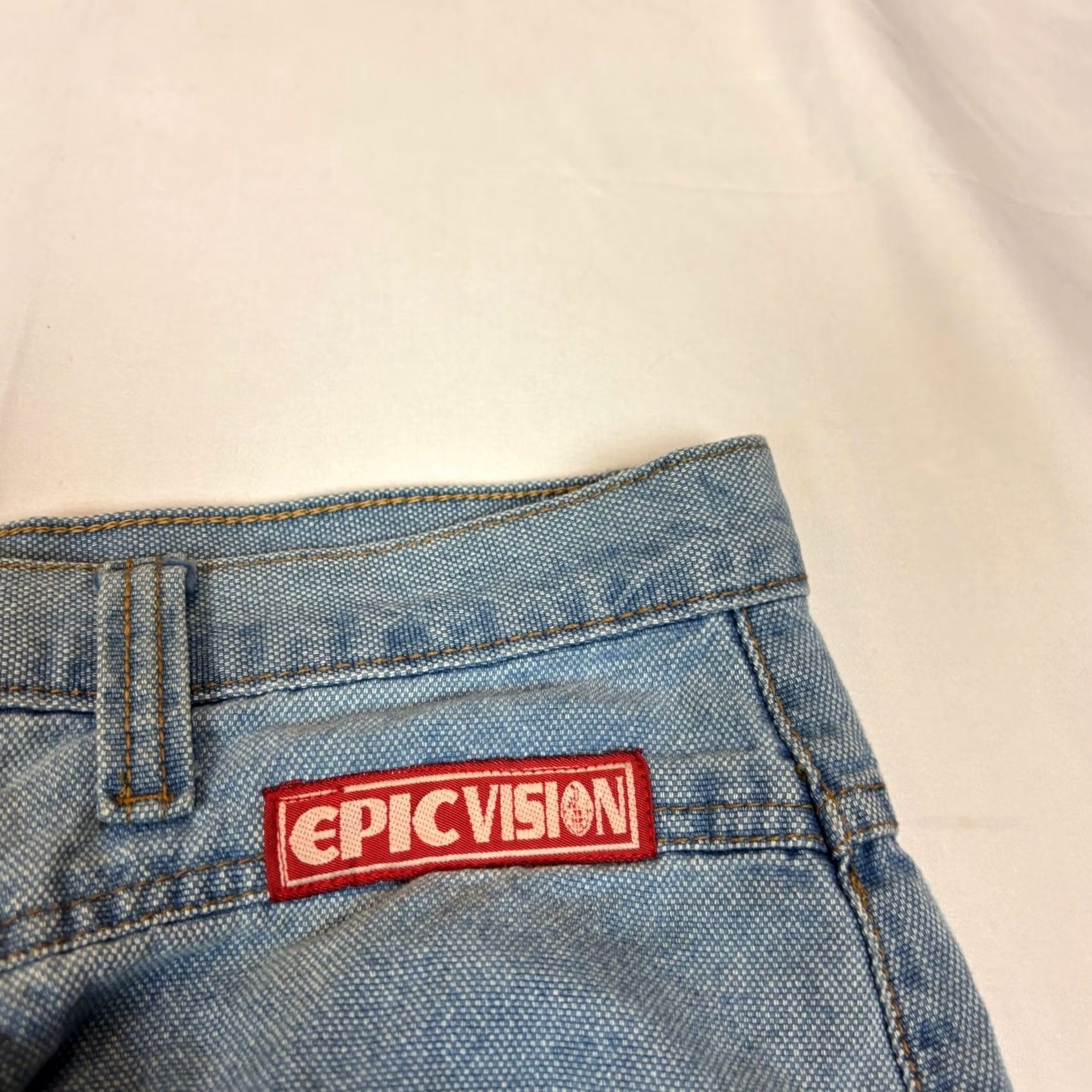 Vintage VINTAGE Epic Vision Jeans Men's Wide Leg 33x30 Baggy Skate Y2K Rave Size US 33 - 3 Thumbnail