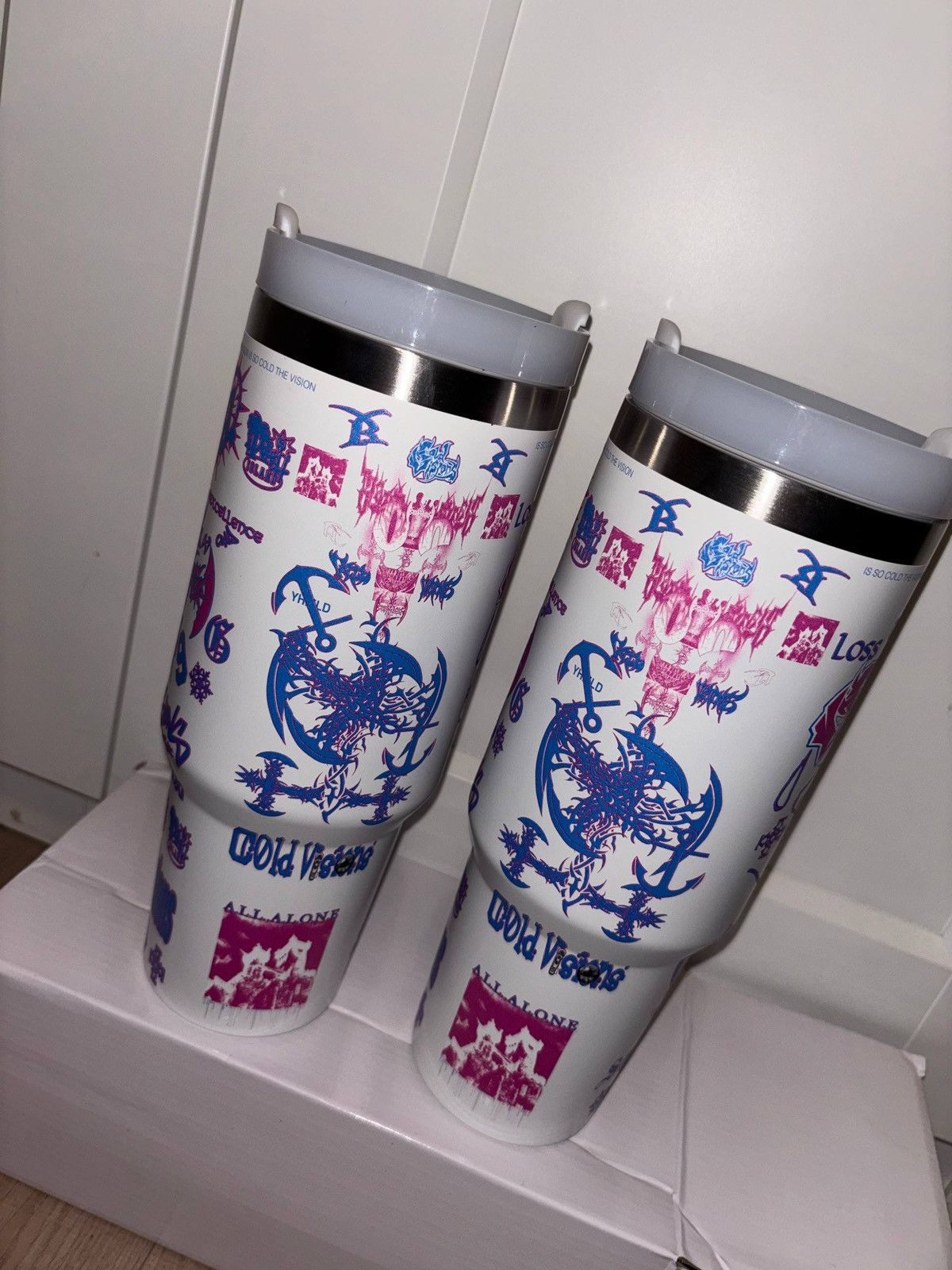 Drain Gang Bladee White tumbler Size ONE SIZE - 7 Thumbnail