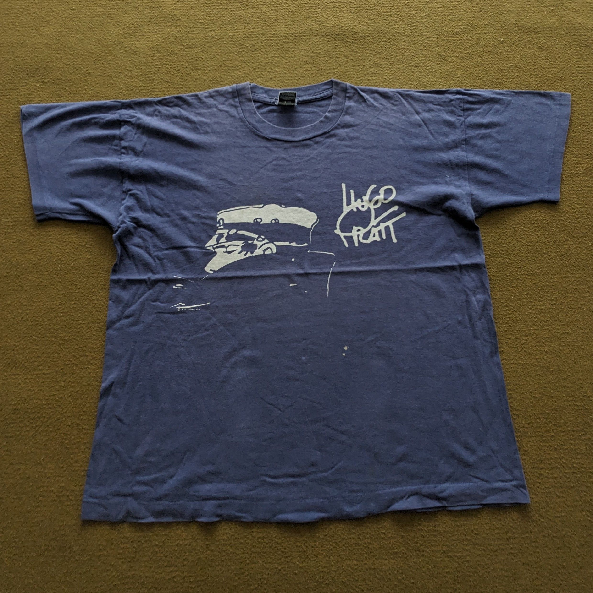 Vintage Vintage 90's Hugo Pratt Italian Comic Book Writer T-shirt Size US XL / EU 56 / 4 - 1 Thumbnail