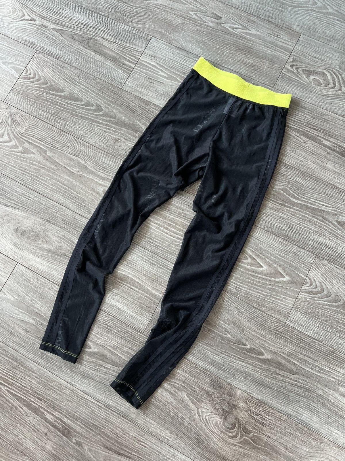 Adidas Y2k Adidas by FIORUCCI Sheer Tight black Avantgarde Leggings Size 30" / US 8 / IT 44 - 4 Thumbnail