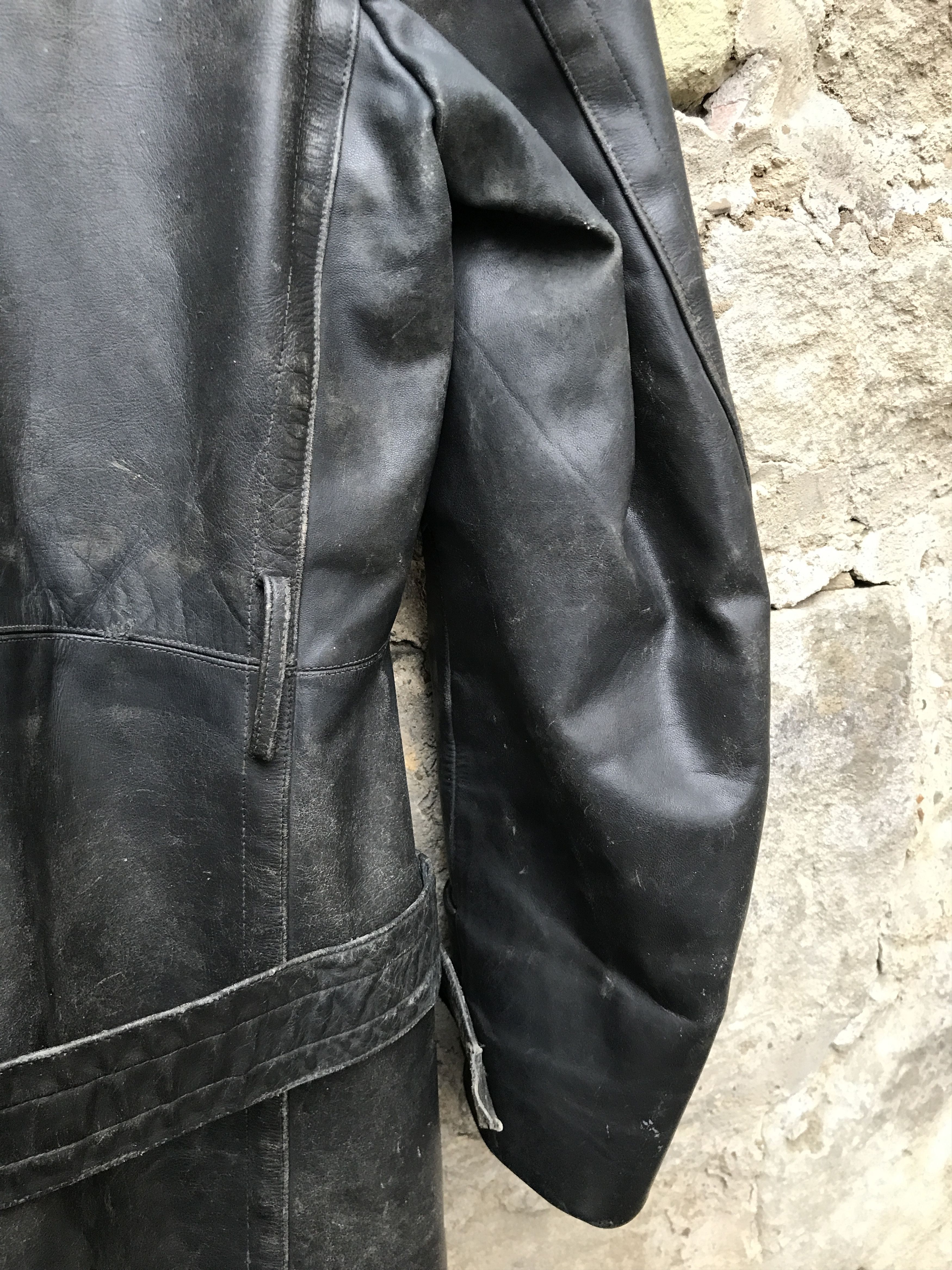 Vintage 40s German Motorcycle Horsehide Leather Jacket / Coat Size US L / EU 52-54 / 3 - 15 Thumbnail
