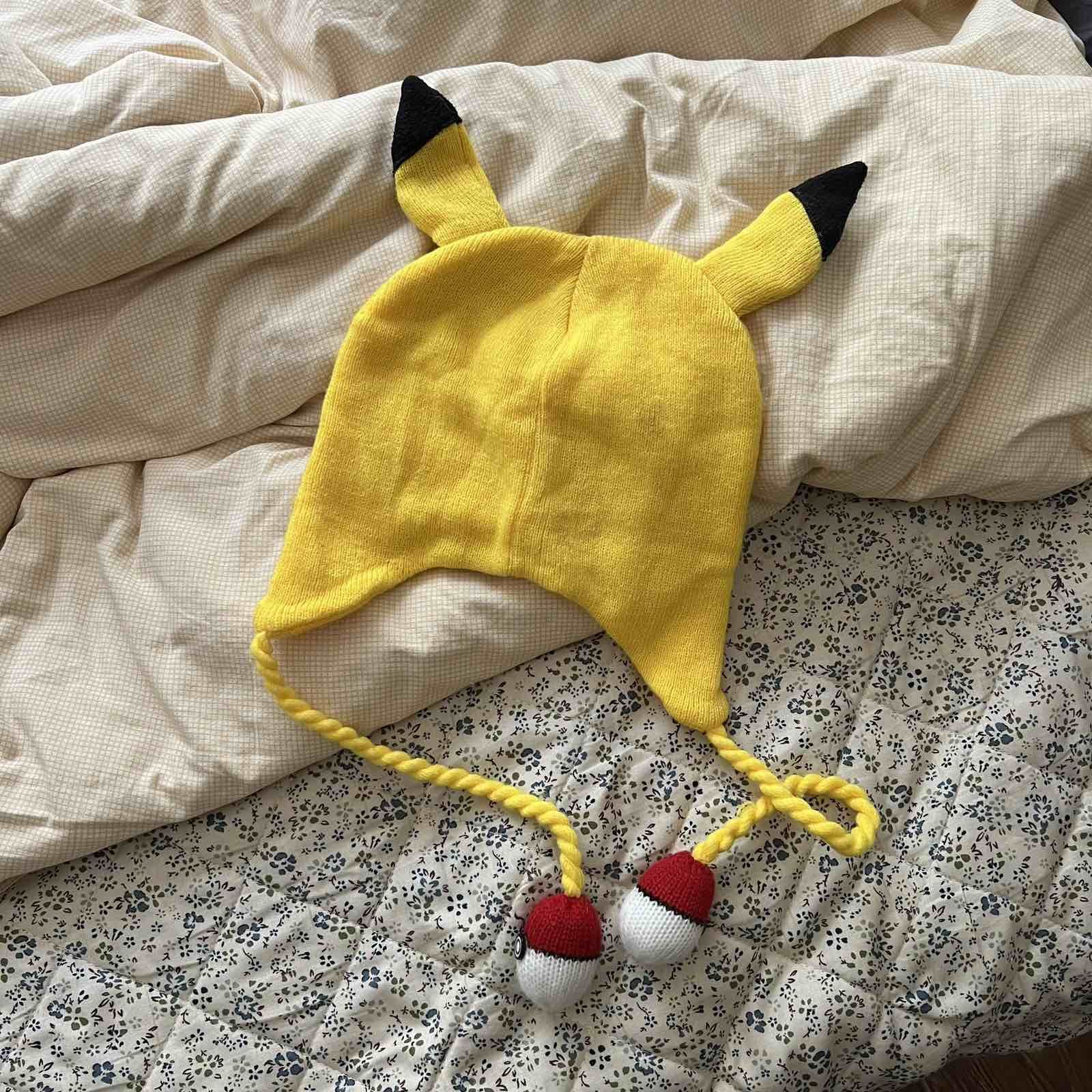 Anime × Pokemon Crazy Y2K Unique Essential Pikachu Pokémon Beanie Size ONE SIZE - 2 Thumbnail
