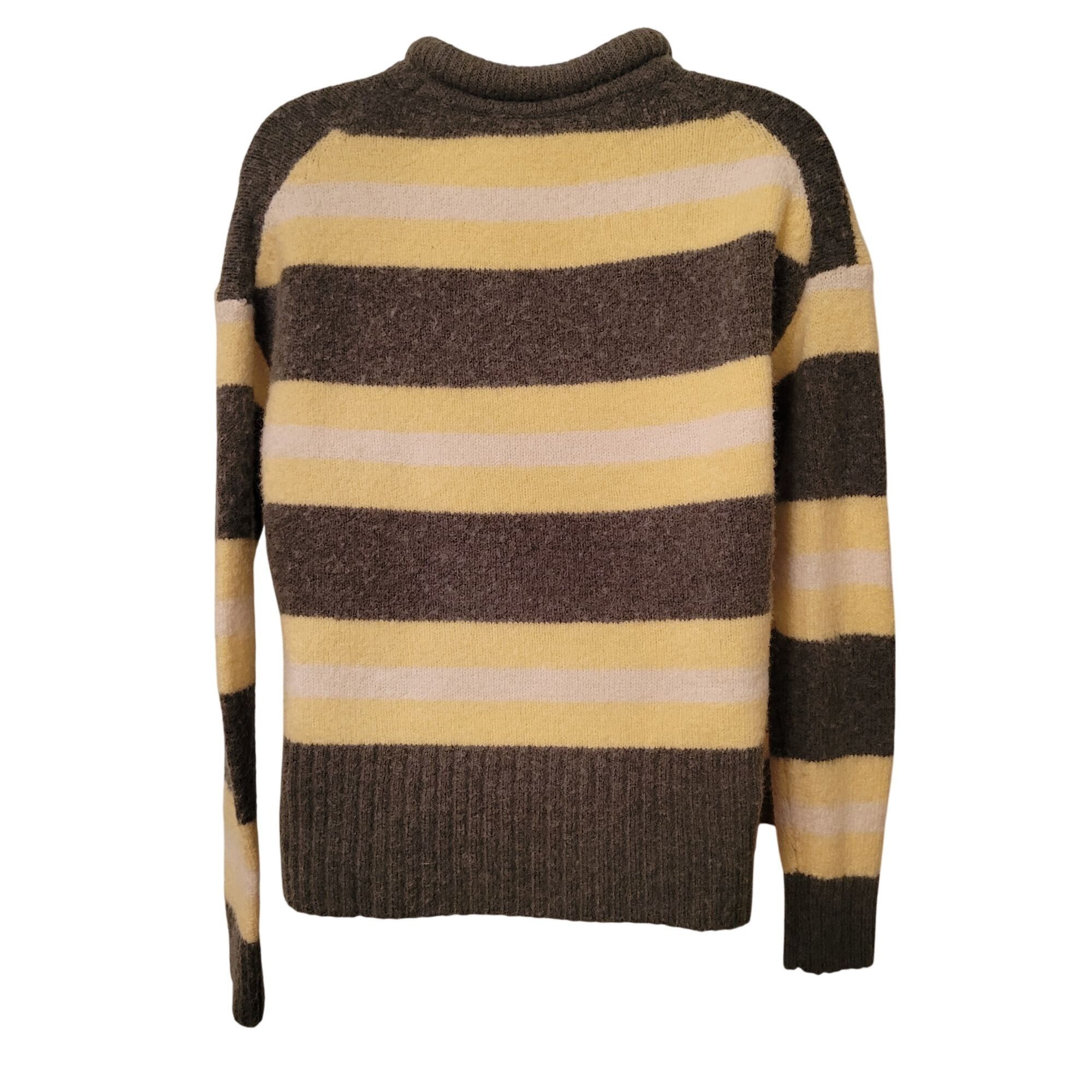 Madewell Madewell Striped Sweater XS Alpaca Wool Yellow Green FULTON Size XS / US 0-2 / IT 36-38 - 3 Thumbnail