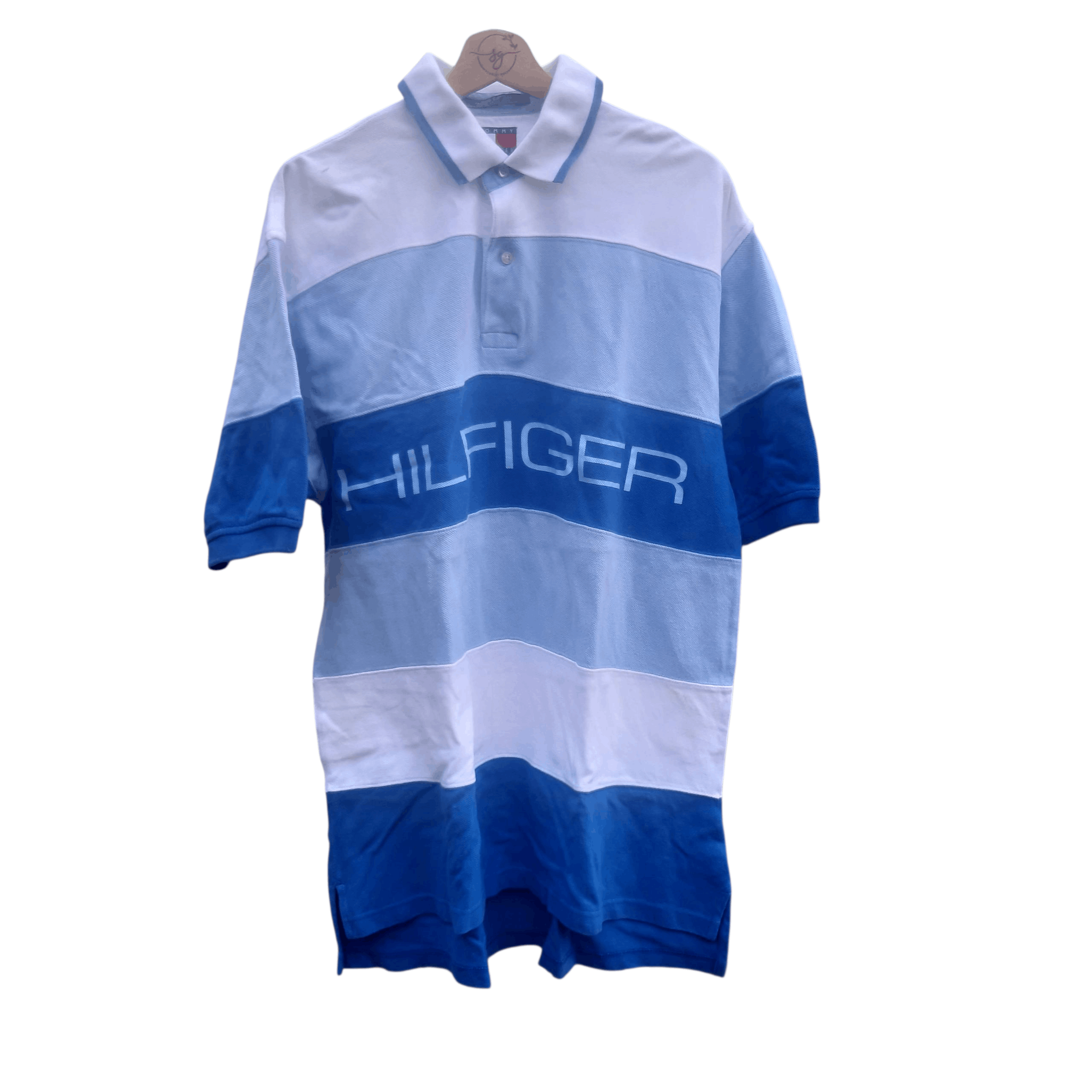 Tommy Hilfiger Vintage Tommy Hilfiger Big Logo Rugby Short Sleeve Size US L / EU 52-54 / 3 - 1 Thumbnail
