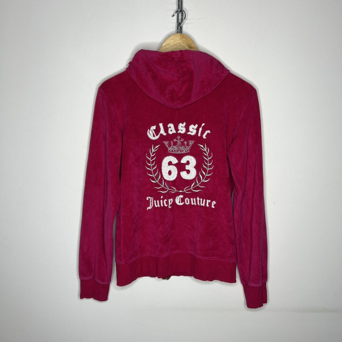 Juicy Couture × Vintage Juicy Couture Velour Hoodie Sweatshirt Pink Big Logo Size M / US 6-8 / IT 42-44 - 1 Thumbnail