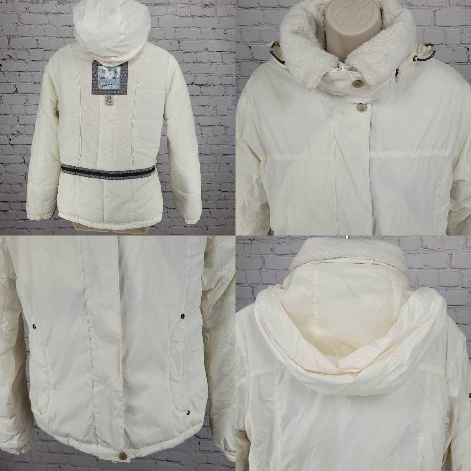 Vintage White Sierra Ivory Waterproof Breathable Hooded Insulated Zip Jacket M Size M / US 6-8 / IT 42-44 - 8 Thumbnail
