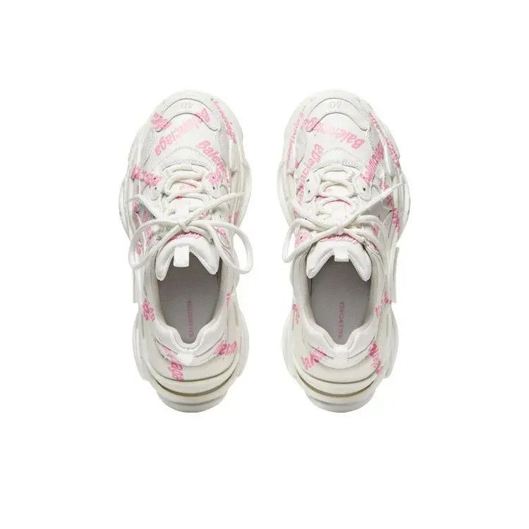 Balenciaga o1mt1gz0325 Triple S Logotype Sneakers in White/Pink Size US 9 / IT 39 - 4 Thumbnail