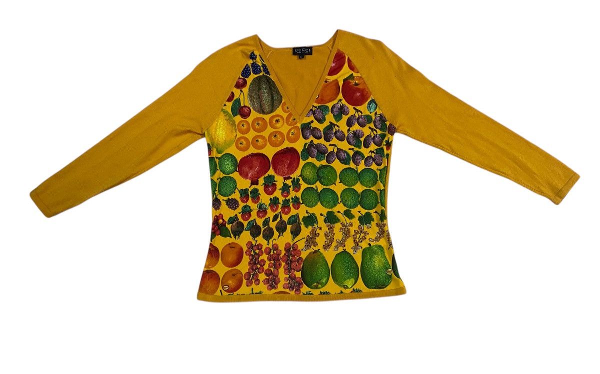 Gucci × Vintage Vintage Gucci V-Neck Shirt Size S / US 4 / IT 40 - 1 Thumbnail