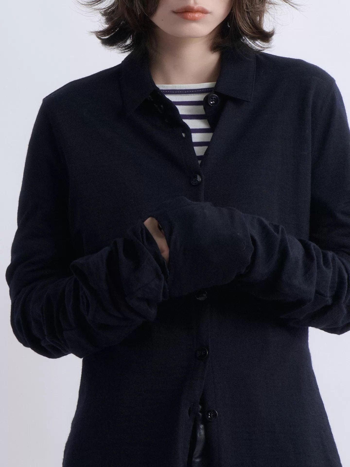 Jil Sander JIL SANDER Stacked Sleeve Wool Shirt Size XS / US 0-2 / IT 36-38 - 7 Thumbnail