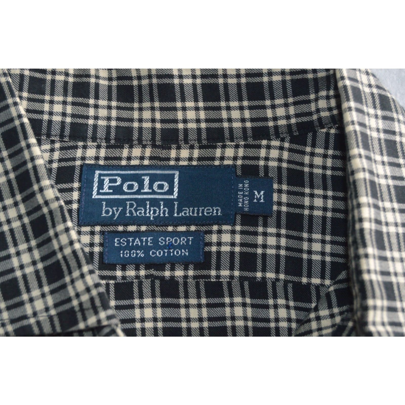 Polo Ralph Lauren VINTAGE Polo Ralph Lauren ESTATE SPORT Black Plaid Shirt M Cotton Polo Pony Button-Down Long Sleeve Mens Size US M / EU 48-50 / 2 - 4 Thumbnail