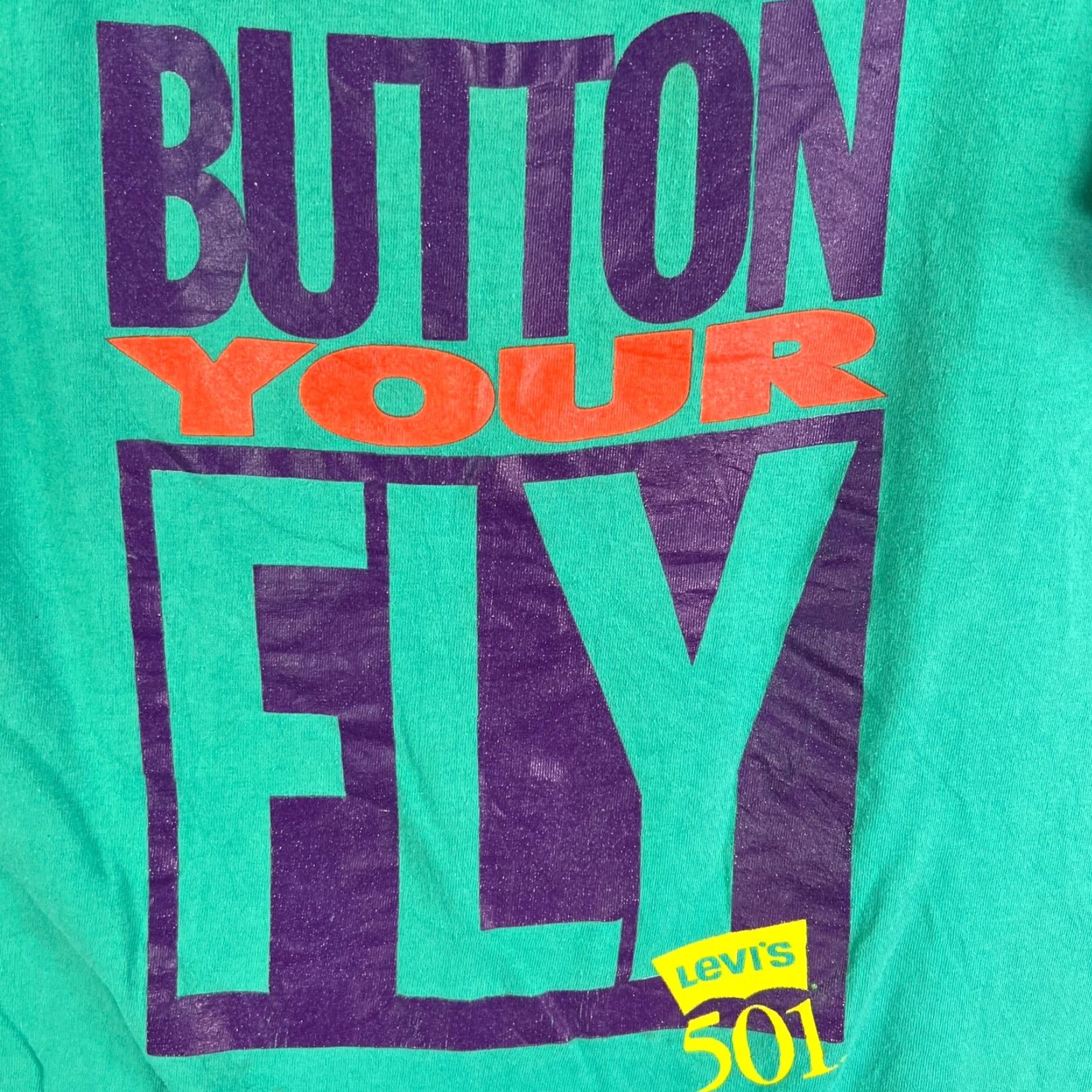 Levi's VINTAGE Levi's Women’s T-Shirt Casual Short Sleeve Crew Neck Graphic Barbie Green 90s Size M / US 6-8 / IT 42-44 - 2 Thumbnail