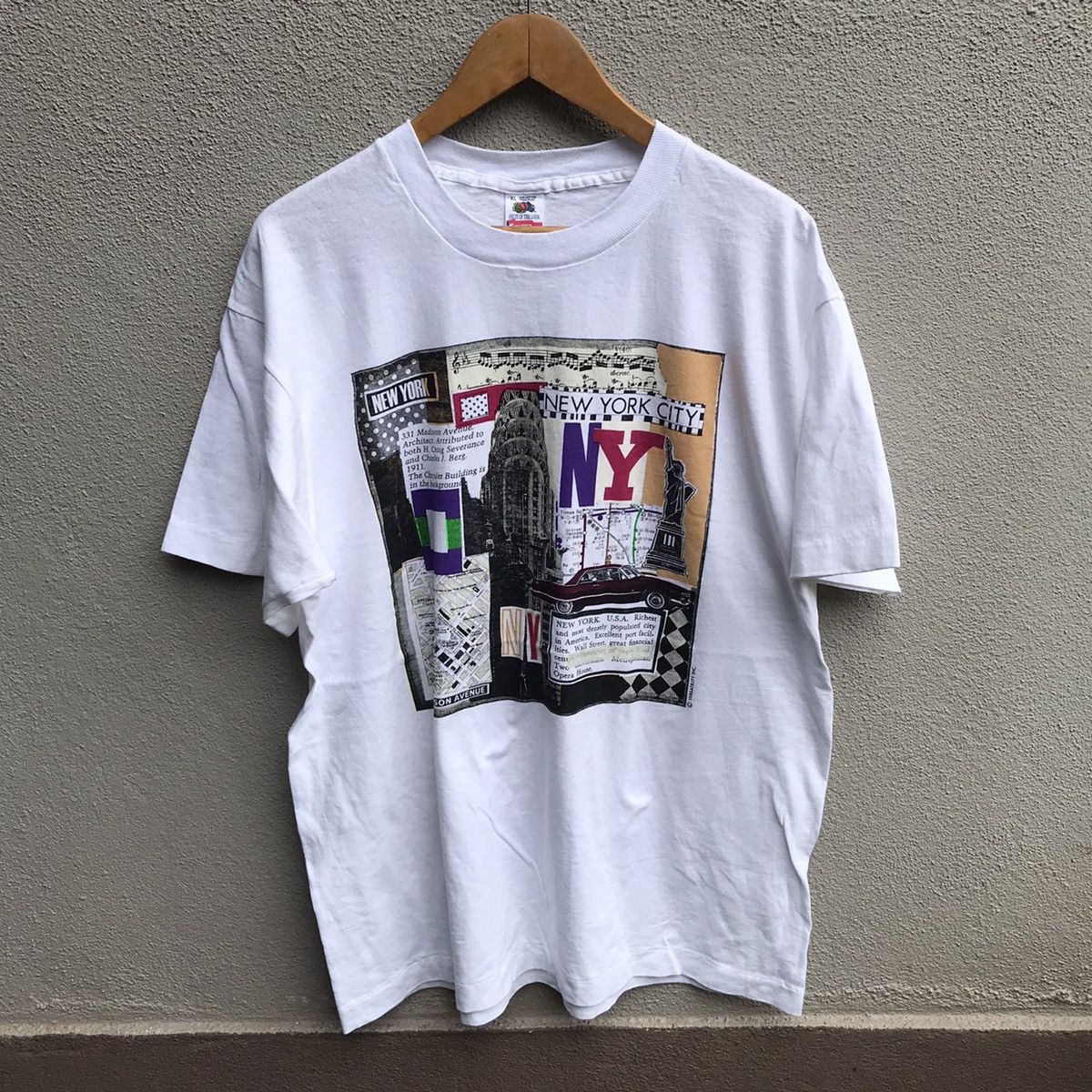 Vintage Vintage 90s NEW YORK City graphic art tee Size US XL / EU 56 / 4 - 1 Thumbnail