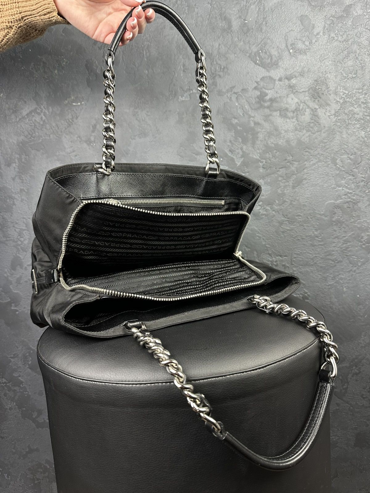 Prada Vintage 90s PRADA Tessuto Nylon Shoulder Bag Rare Size ONE SIZE - 8 Thumbnail
