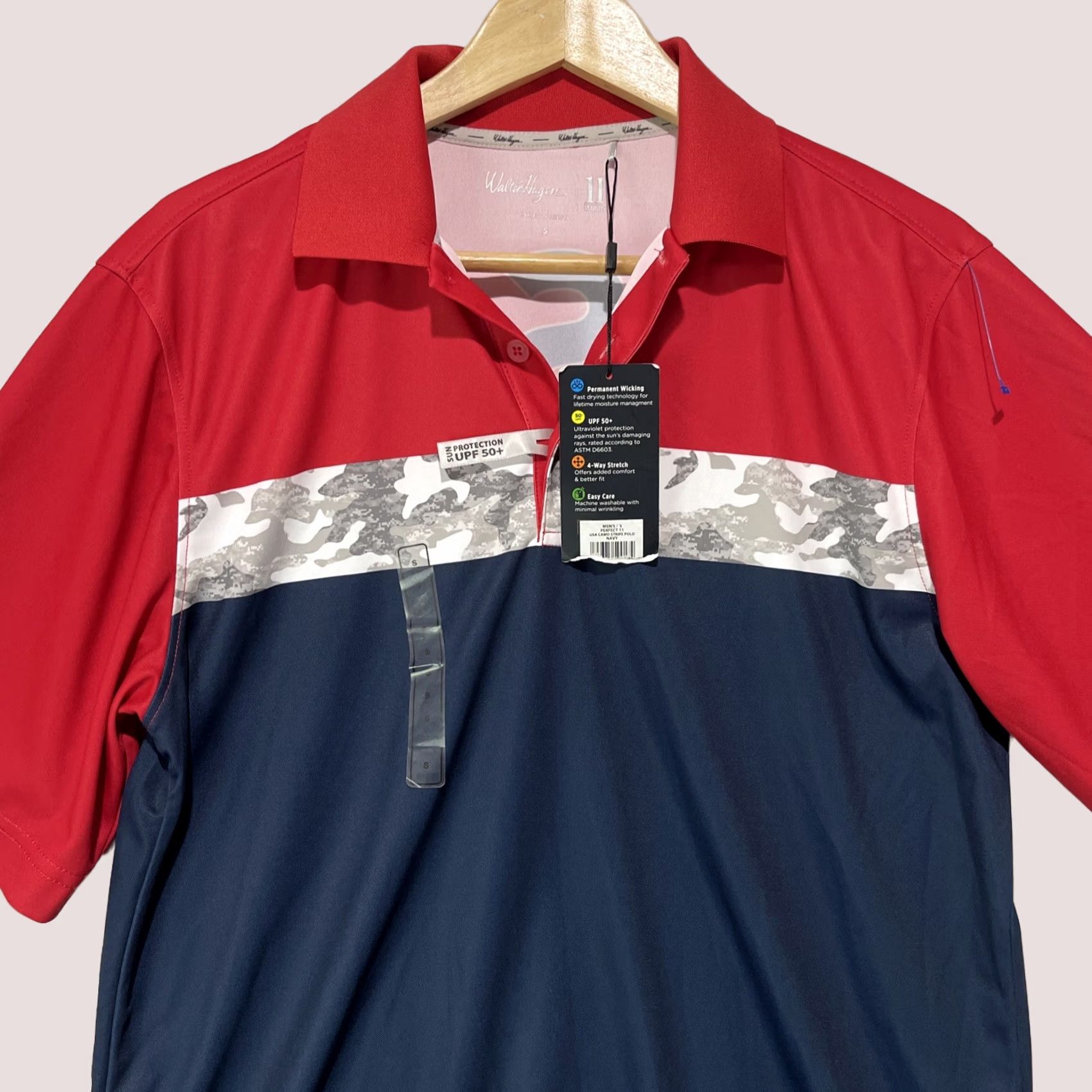 Vintage Walter Hagen Shirt Mens S Polo USA Blue Striped Short Sleeve Button Up Golf Polo Shirt Size US S / EU 44-46 / 1 - 1 Thumbnail