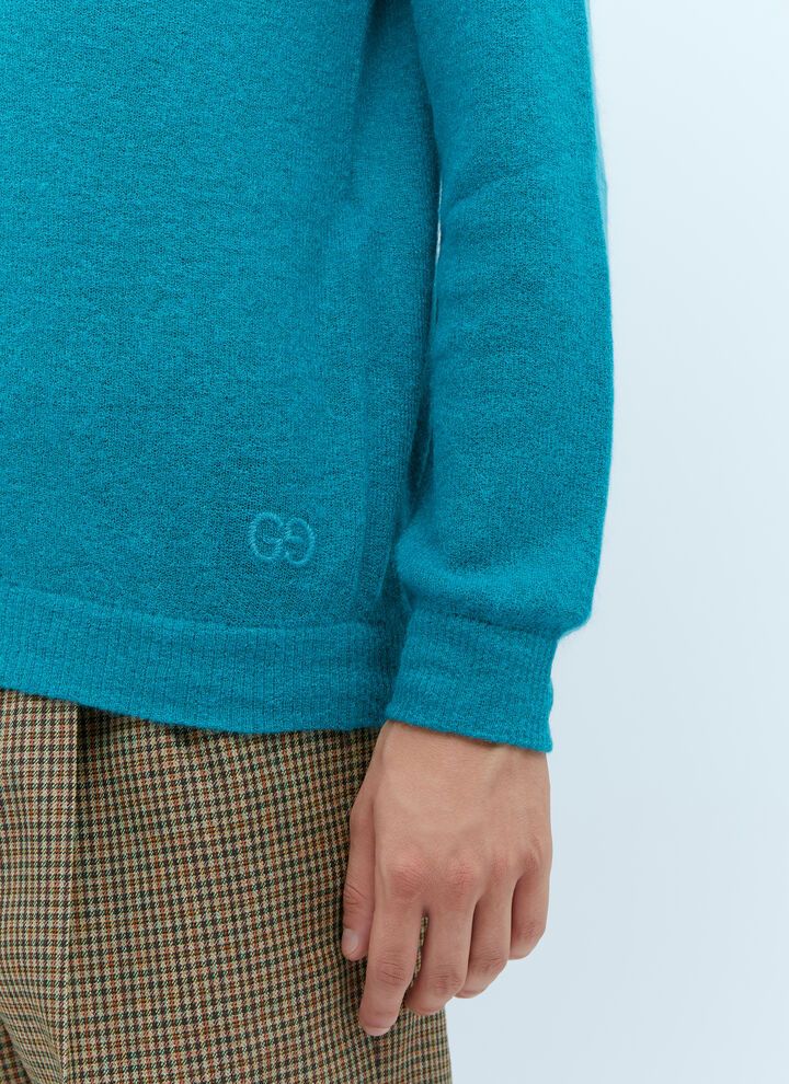 Gucci o1s1wg110925 Logo Embroidery Knit Sweater in Blue Size US S / EU 44-46 / 1 - 4 Thumbnail