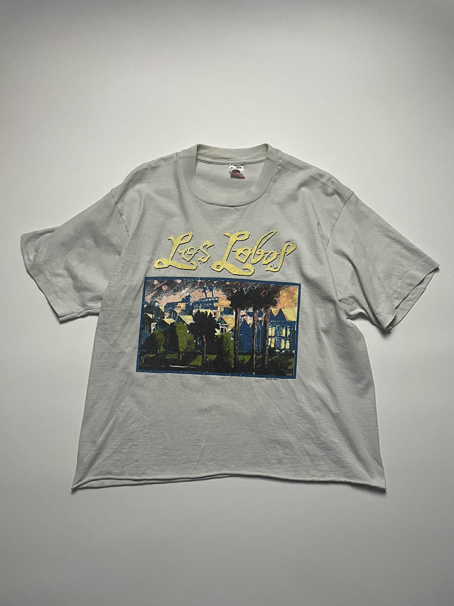 Band Tees × Vintage Vintage Los Lobos Cropped Band Shirt Size US L / EU 52-54 / 3 - 1 Thumbnail