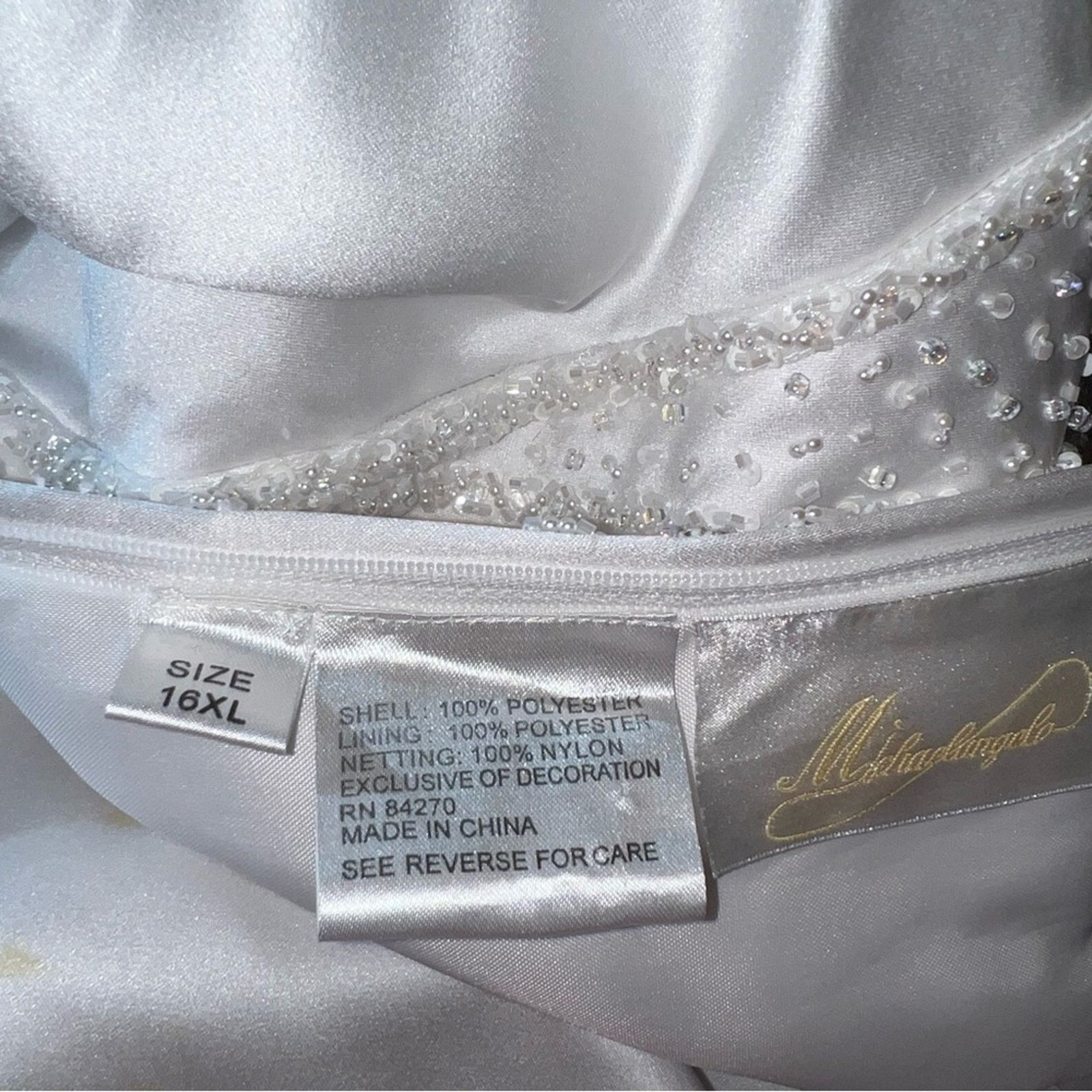 Other Gorgeous Vintage 90s Michaelangelo Bateau Waist Wedding Gown Size XXL / US 16-18 / IT 52-54 - 8 Thumbnail