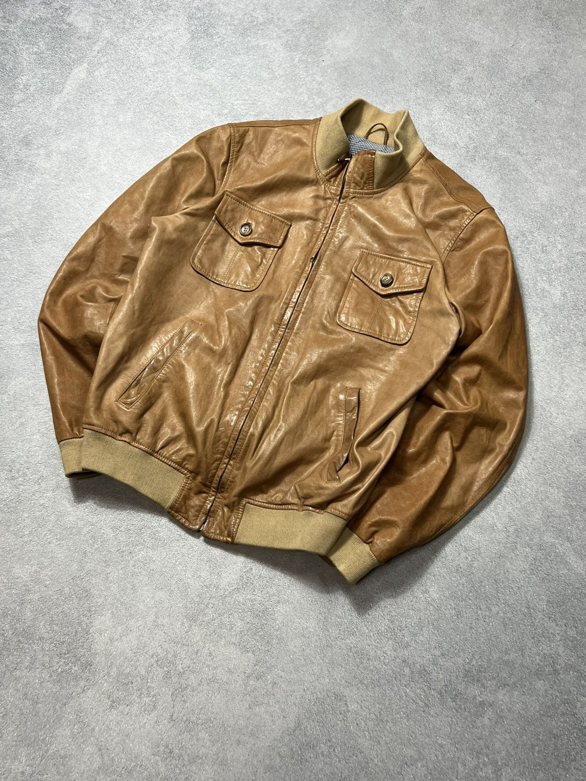 Genuine Leather × Japanese Brand Rare Hype Mens Brown Genuine Leather Jacket Size US M / EU 48-50 / 2 - 2 Thumbnail